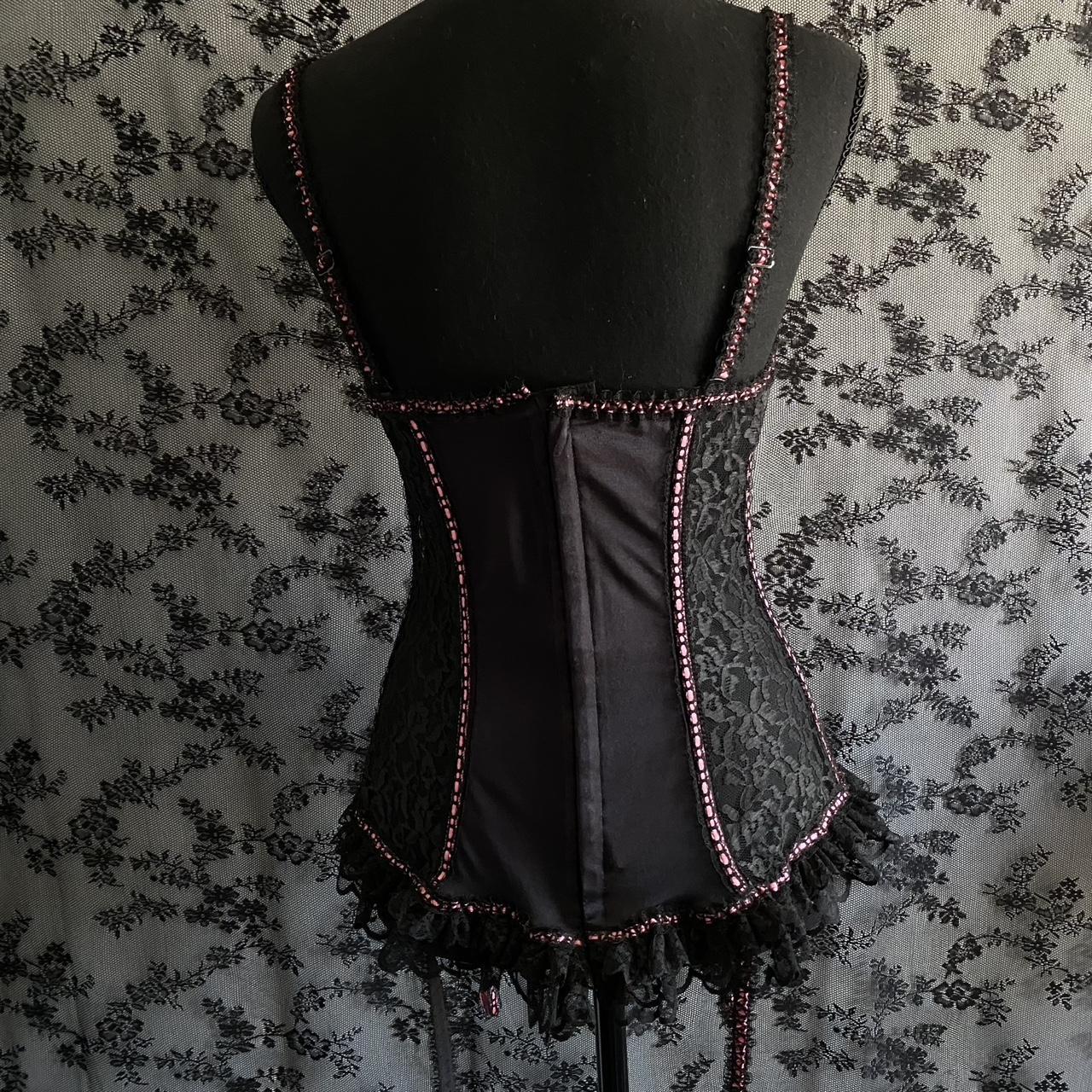 American Vintage Women's Black and Pink Corset (4)
