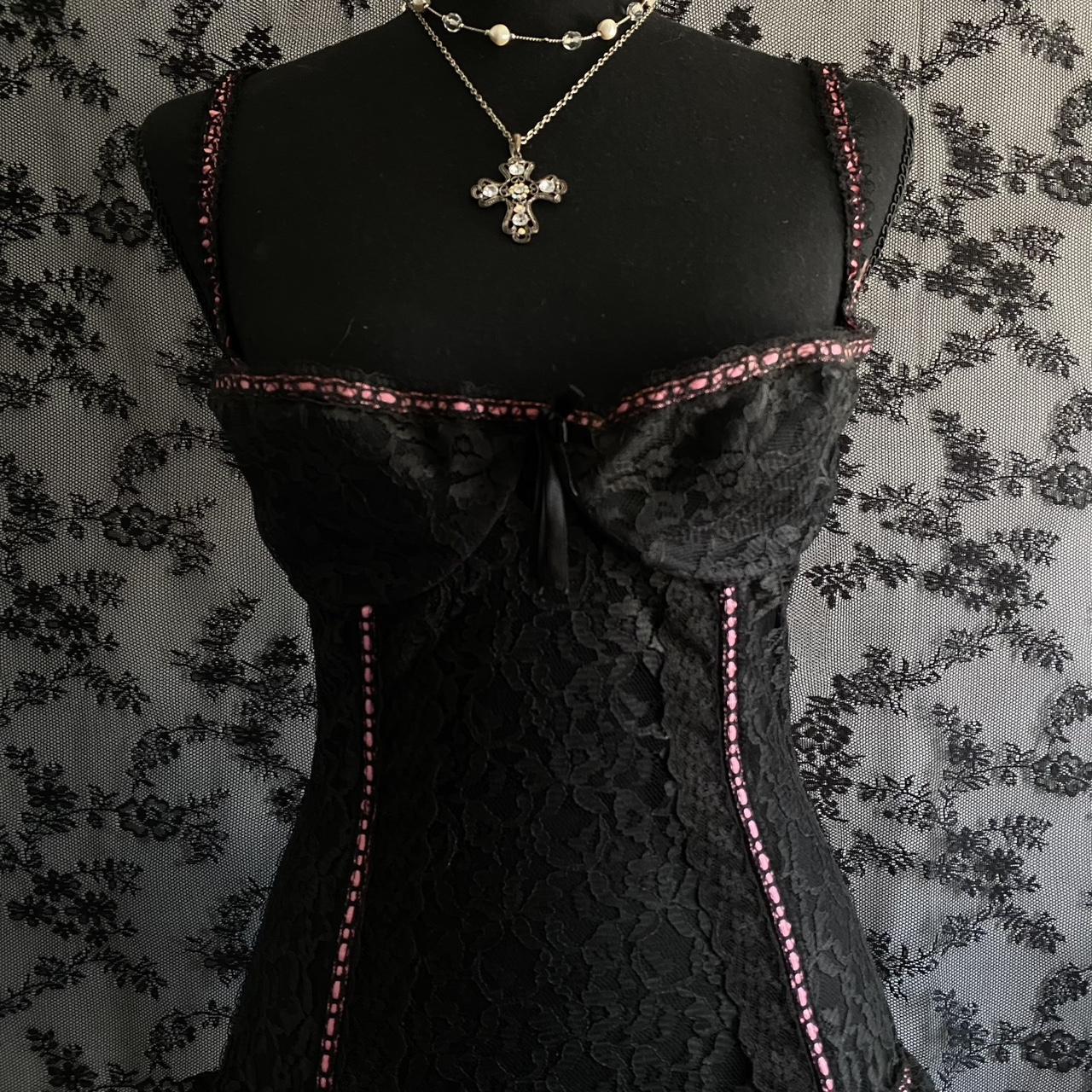 American Vintage Women's Black and Pink Corset (5)