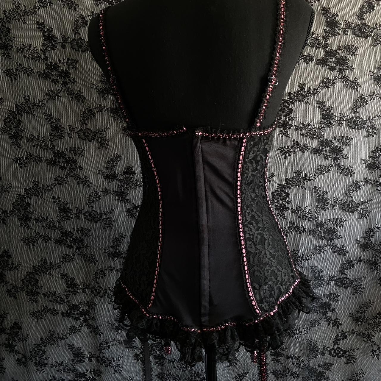 American Vintage Women's Black and Pink Corset (6)