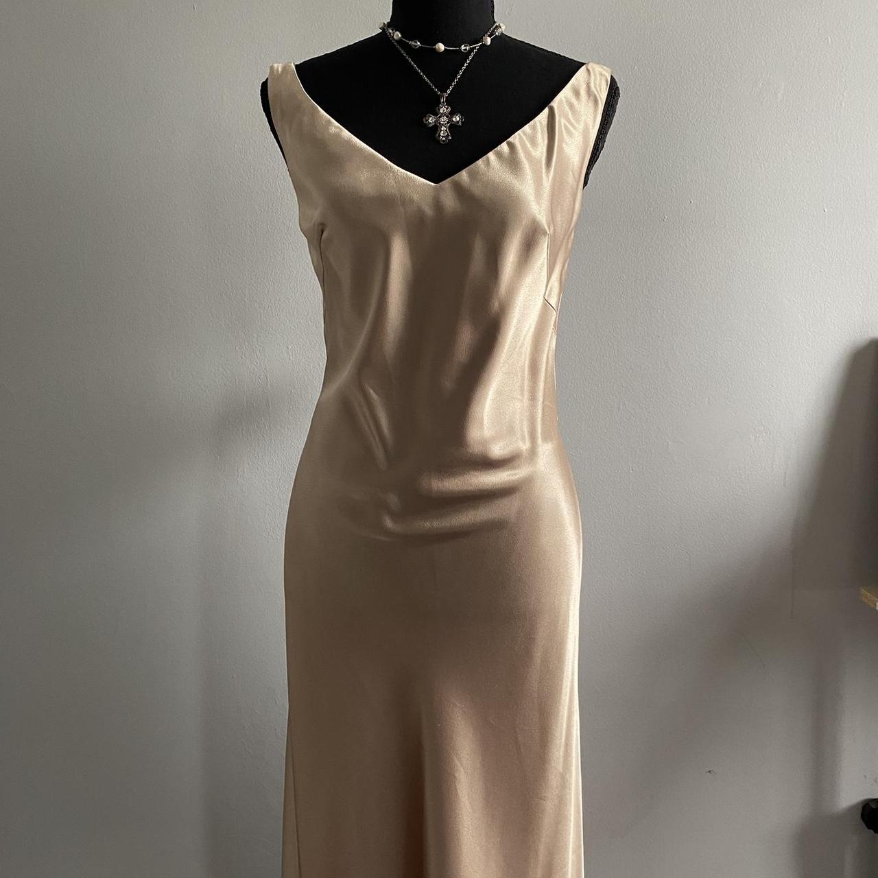 CACHET Gold Gown Beautiful long slip dress in a... - Depop