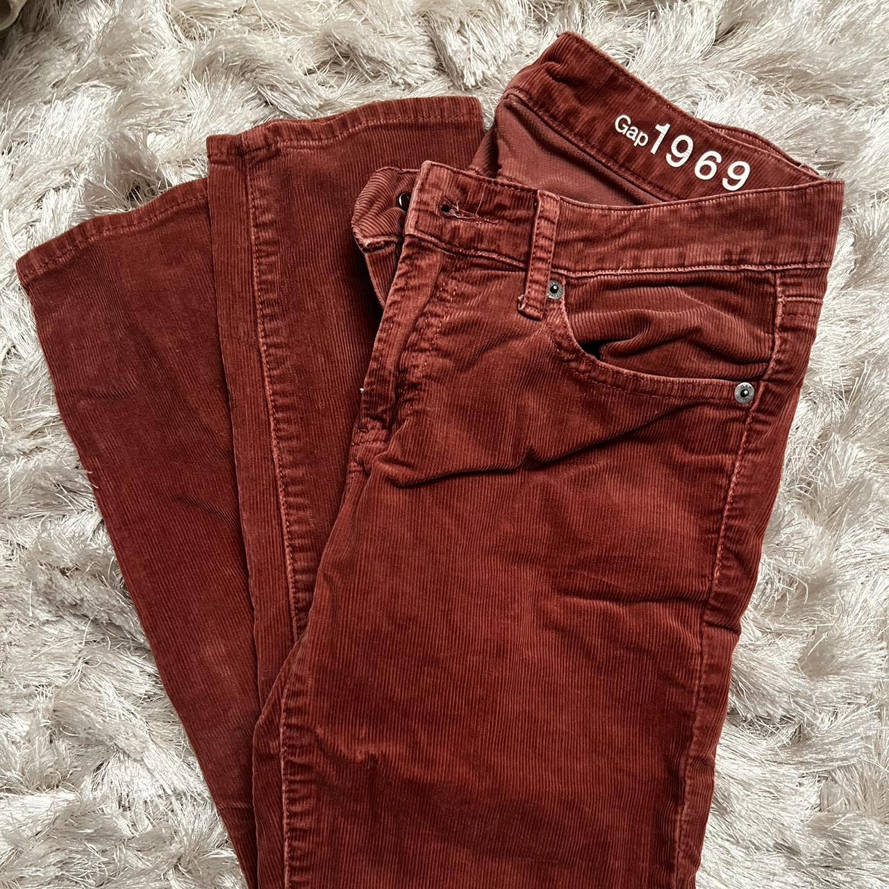 Gap low rise rusty orange corduroy jeans y2k... Depop