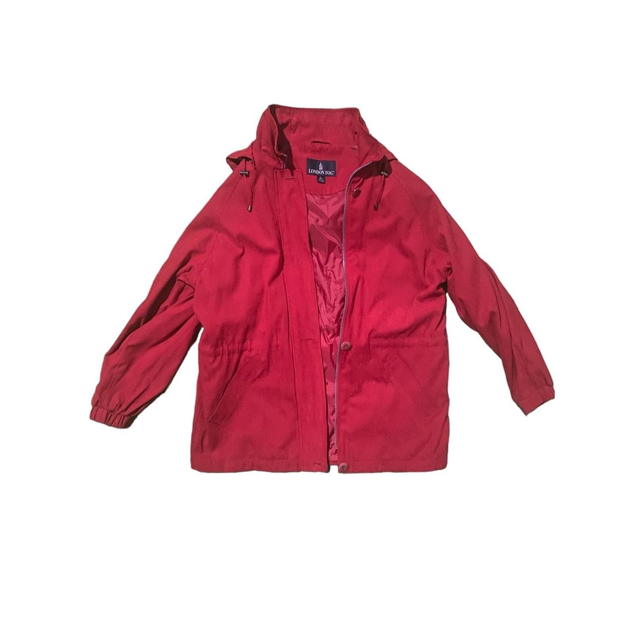 London Fog Red Zip up Coat with detachable. Depop