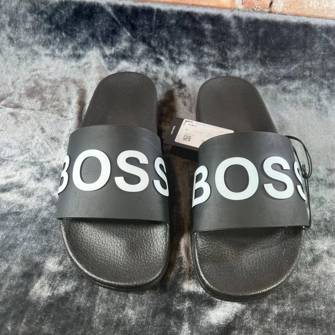 Hugo Boss Men's Black Sandals | Depop