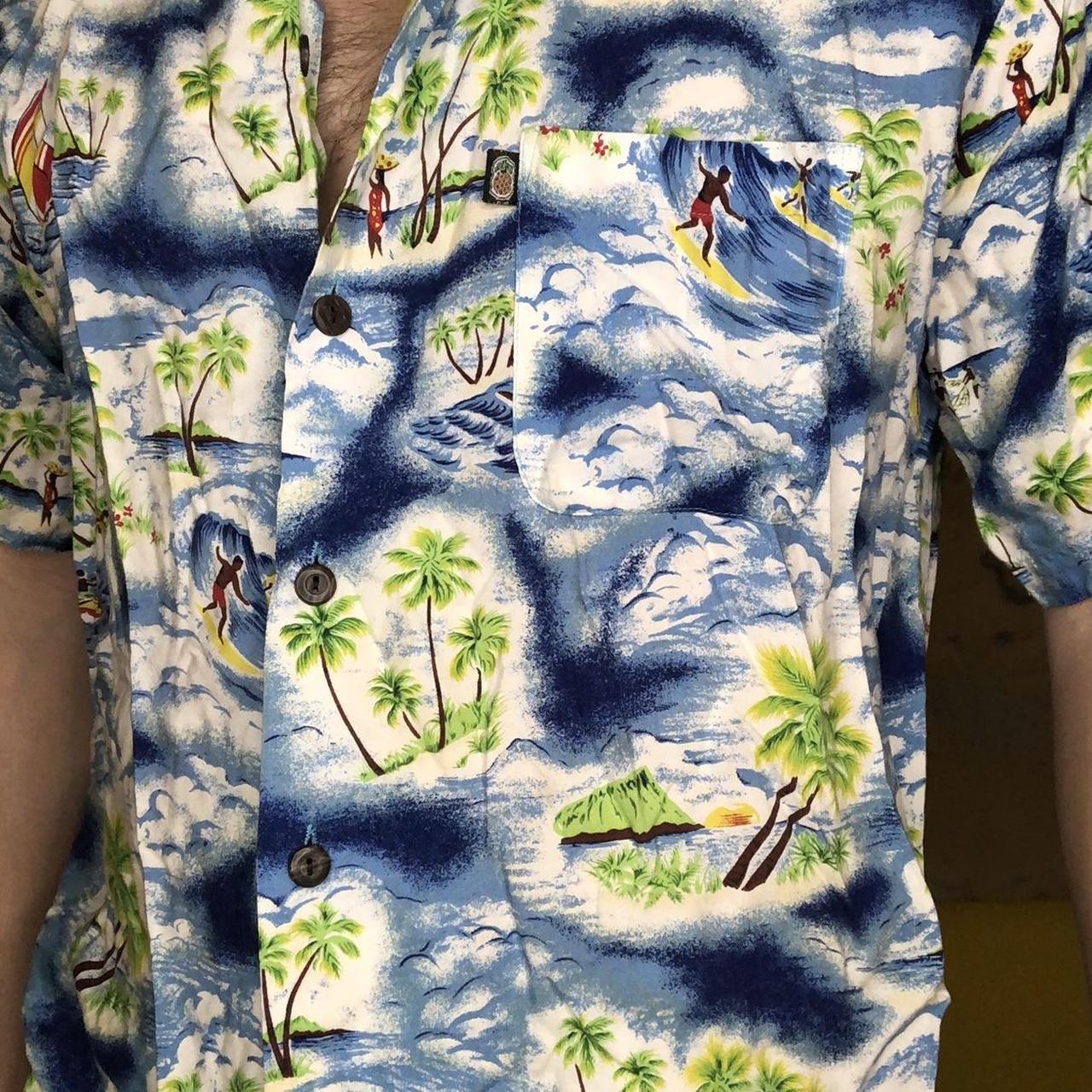 Vintage oversized Hawaiian shirt with long sleeves. - Depop