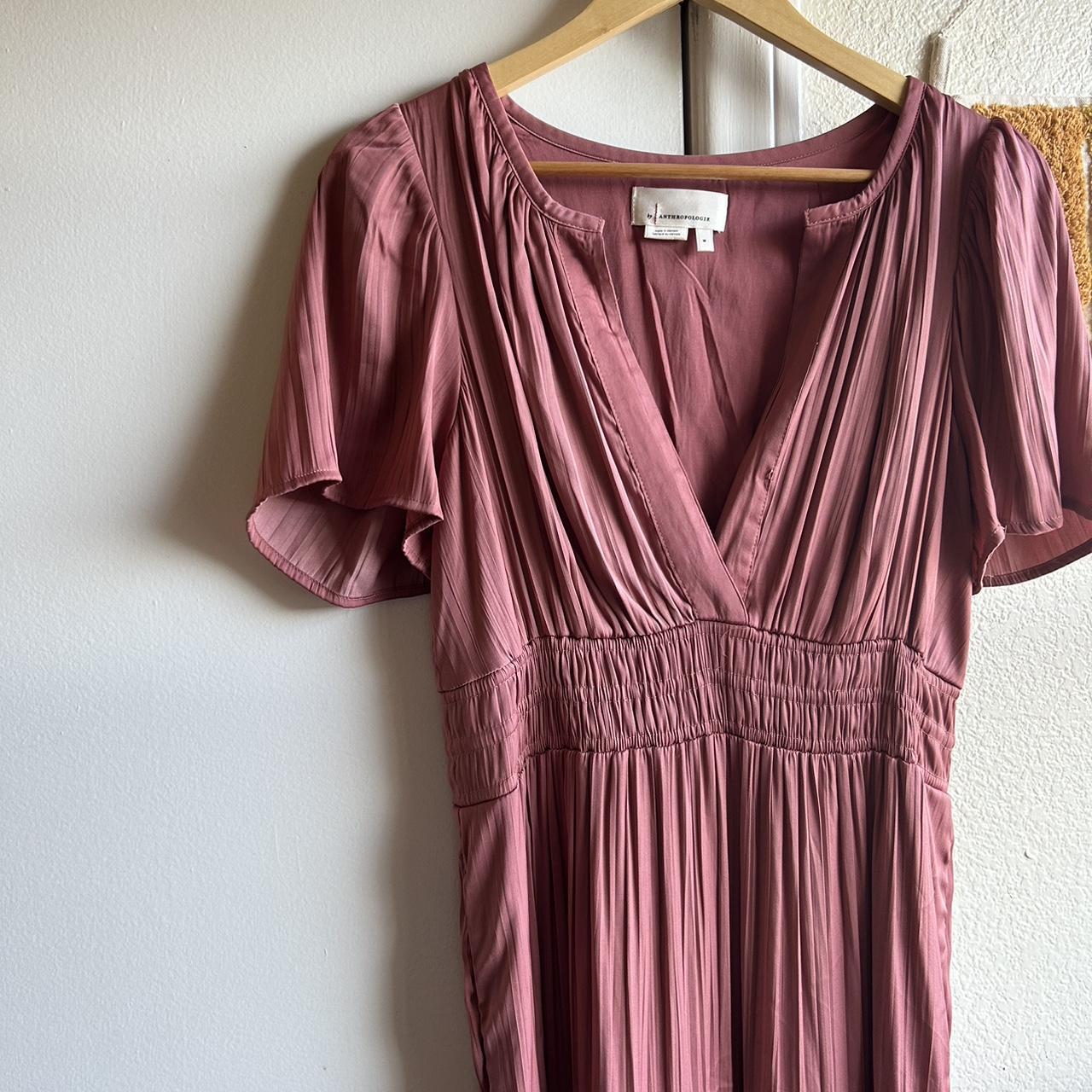 anthropologie somerset satin maxi dress. this dress... - Depop