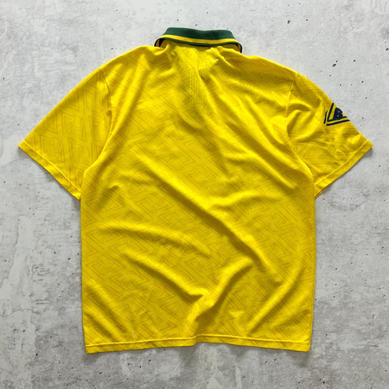 1991 BRAZIL X UMBRO SHIRT Size L Colour - Yellow ... - Depop