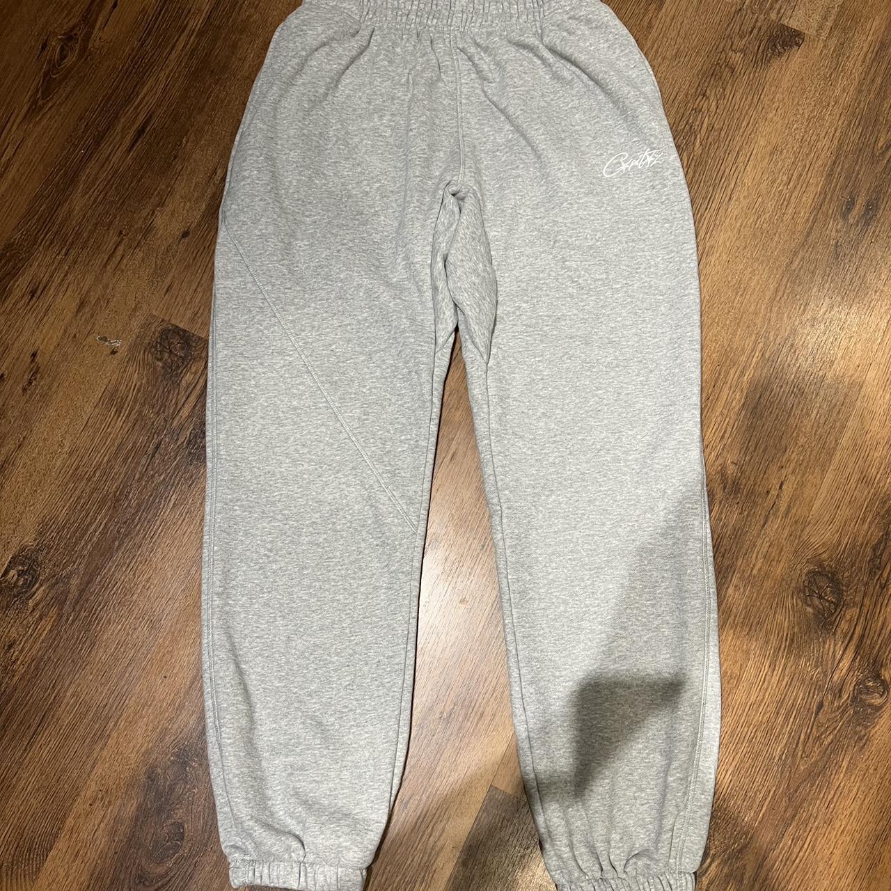 Corteiz HMP Cuffed joggers Grey in size Small Brand... - Depop