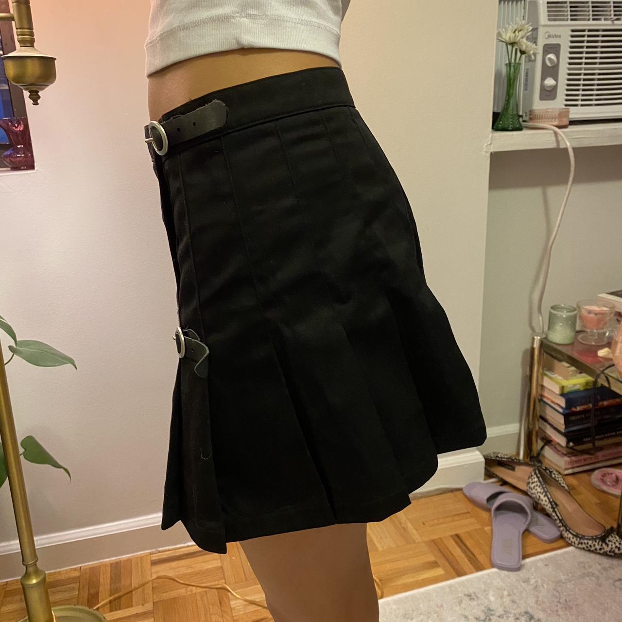 Brandy Melville pleated buckle mini skirt. Thick... Depop