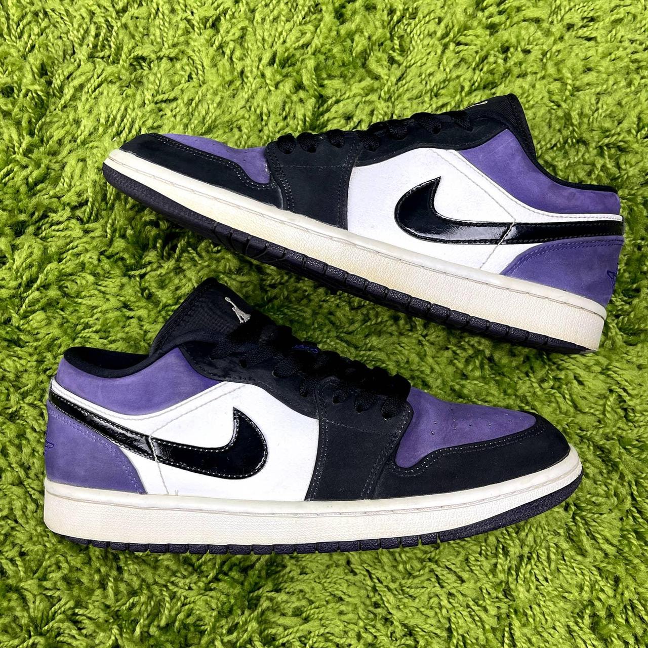 tan and purple jordans