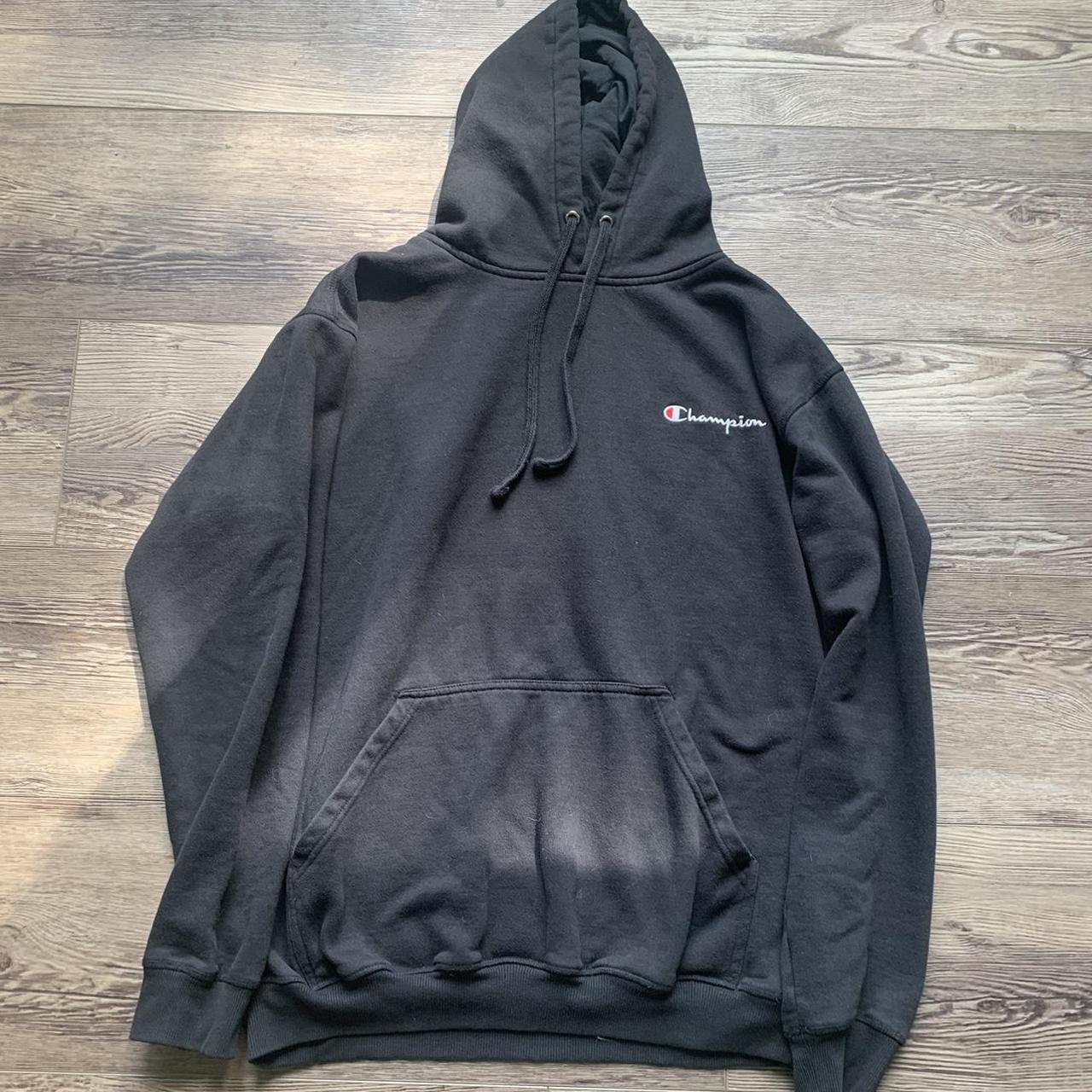 Black Champion Hoodie XLT - Depop