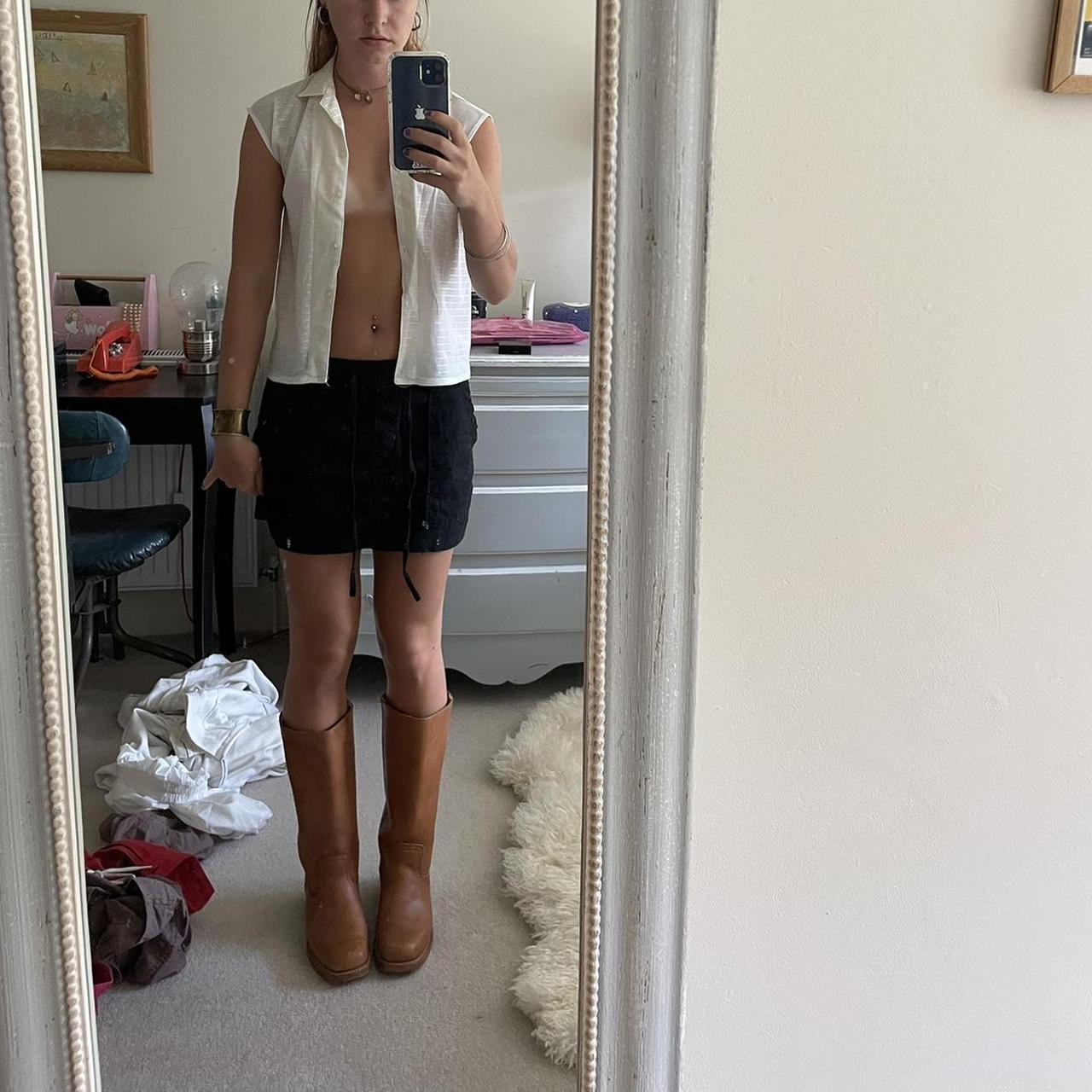 White button up top, can be worn in many ways and... - Depop