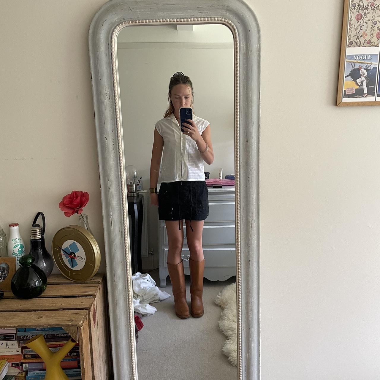 White button up top, can be worn in many ways and... - Depop