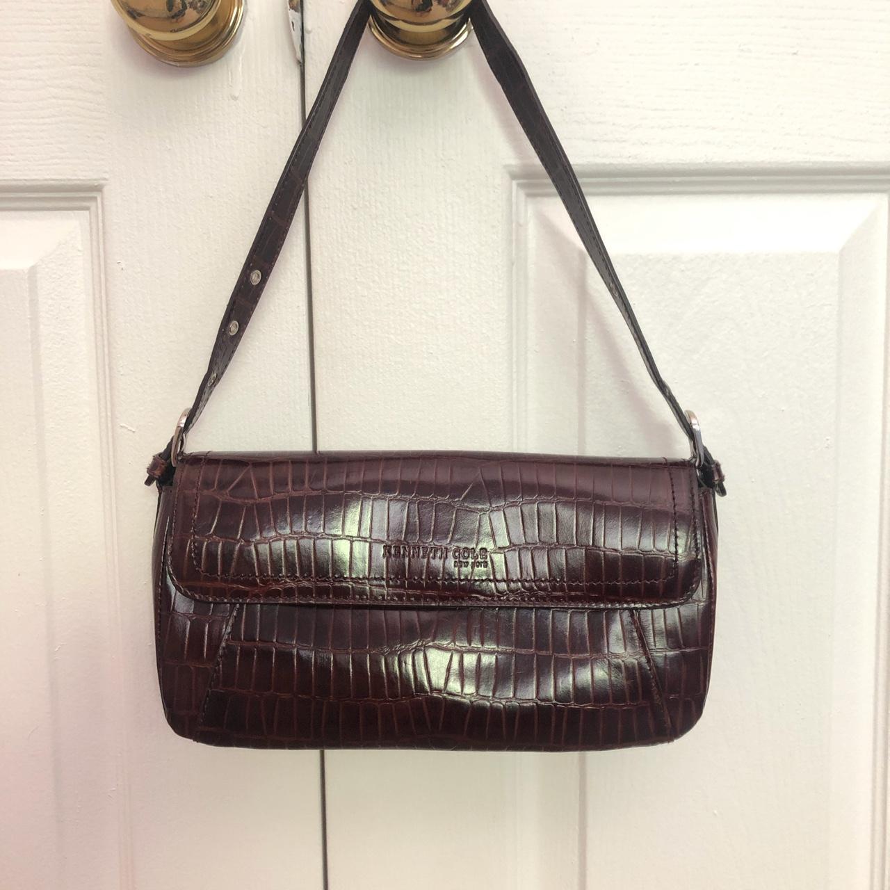 Kenneth Cole Women's Brown and Burgundy Bag | Depop