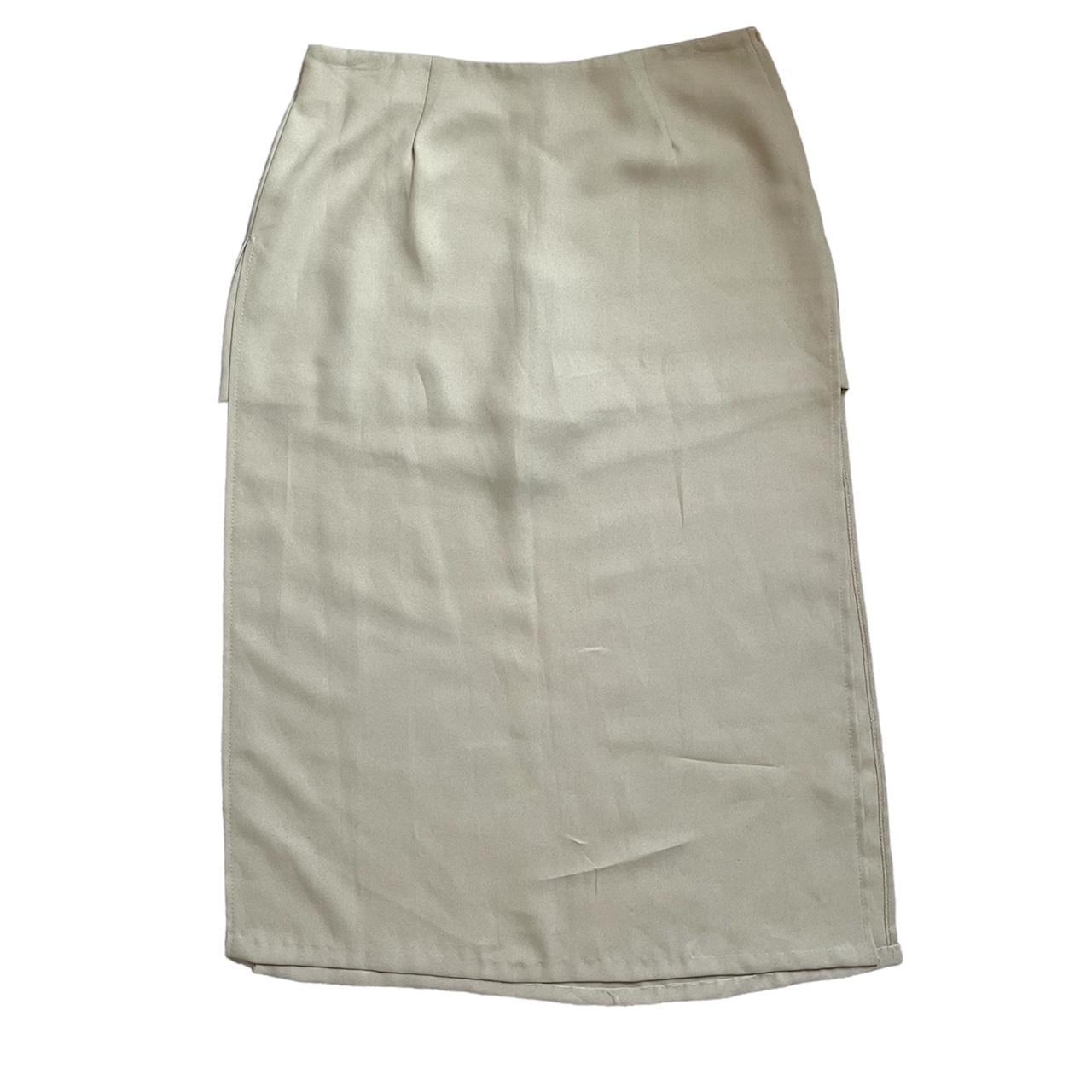 Preloved Women's Skirt - Cream/Tan - L – Vintage … - image 1