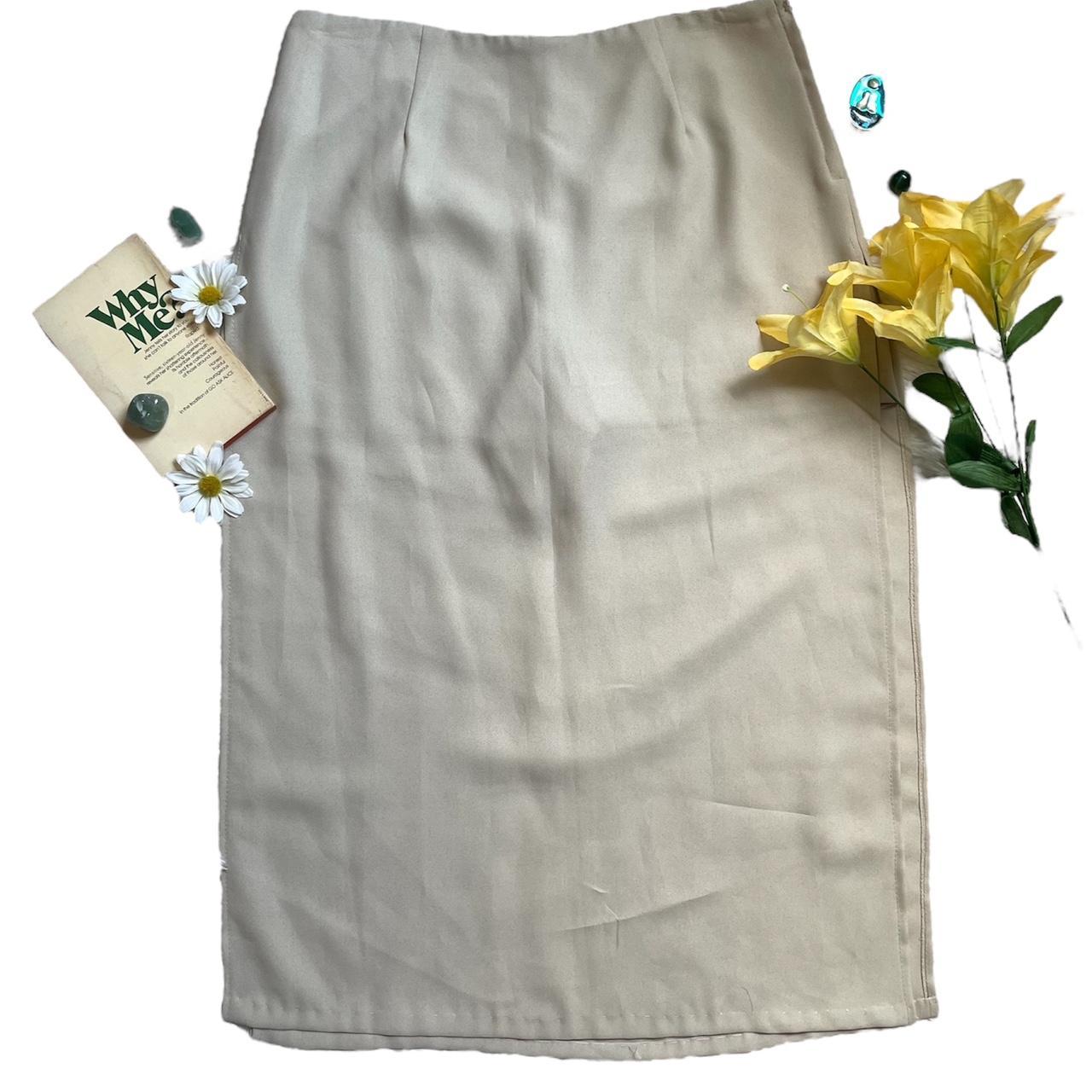 Preloved Women's Skirt - Cream/Tan - L – Vintage … - image 7