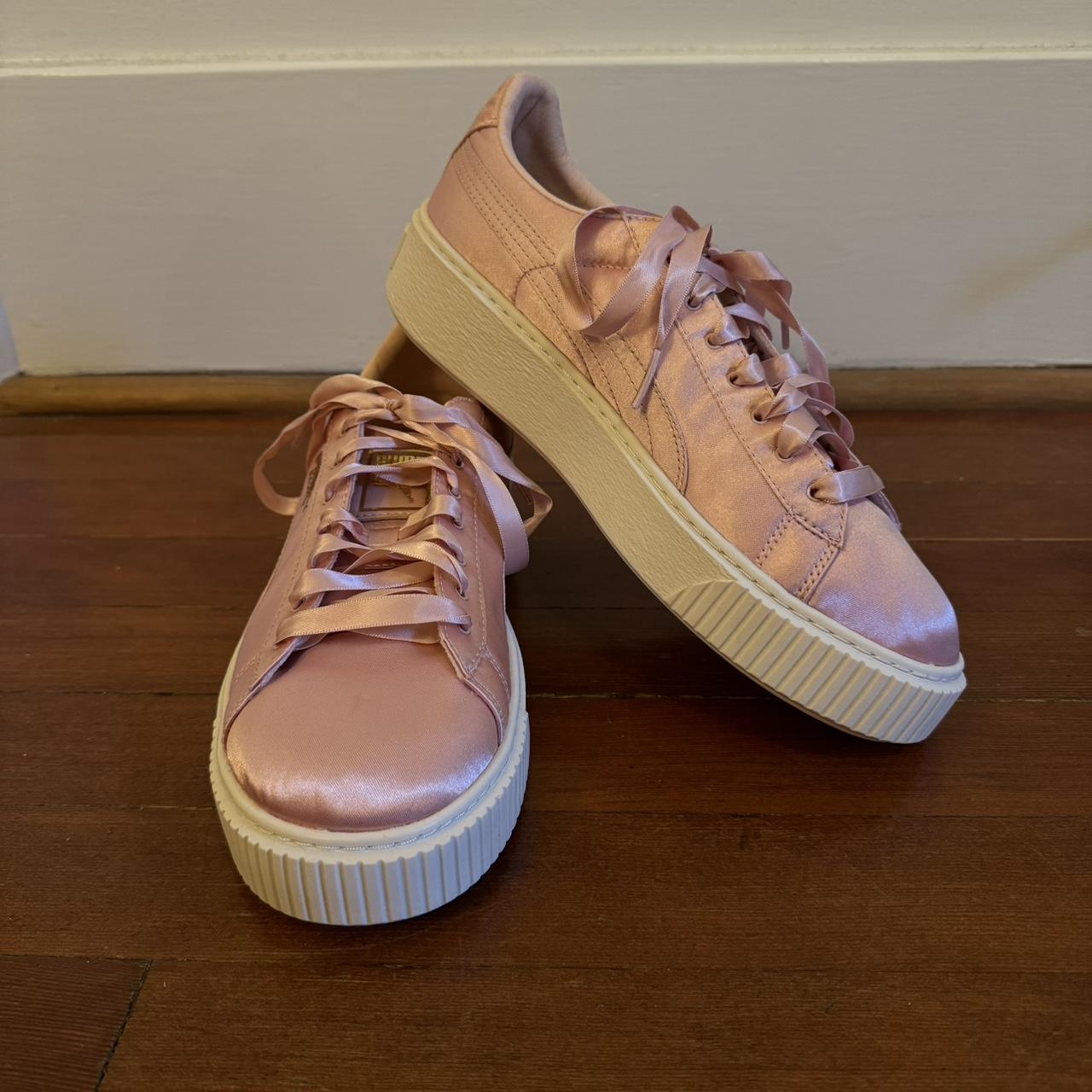 Puma platform hotsell pink satin