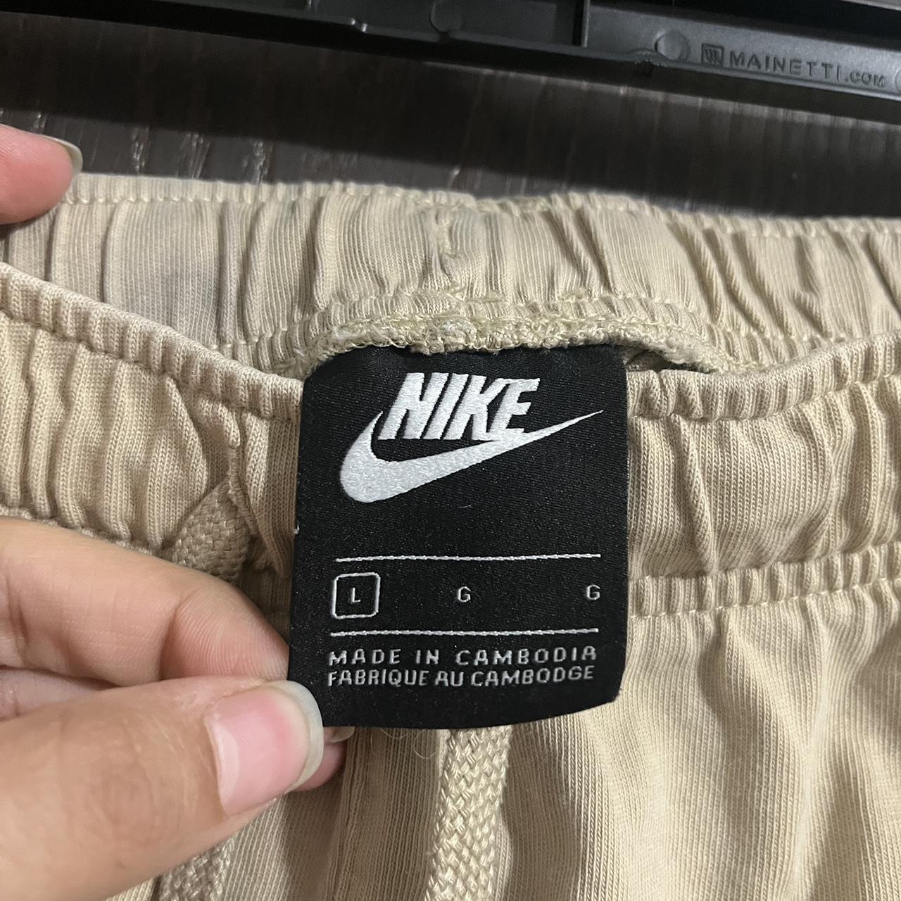 cream nike men shorts size large dm first Depop