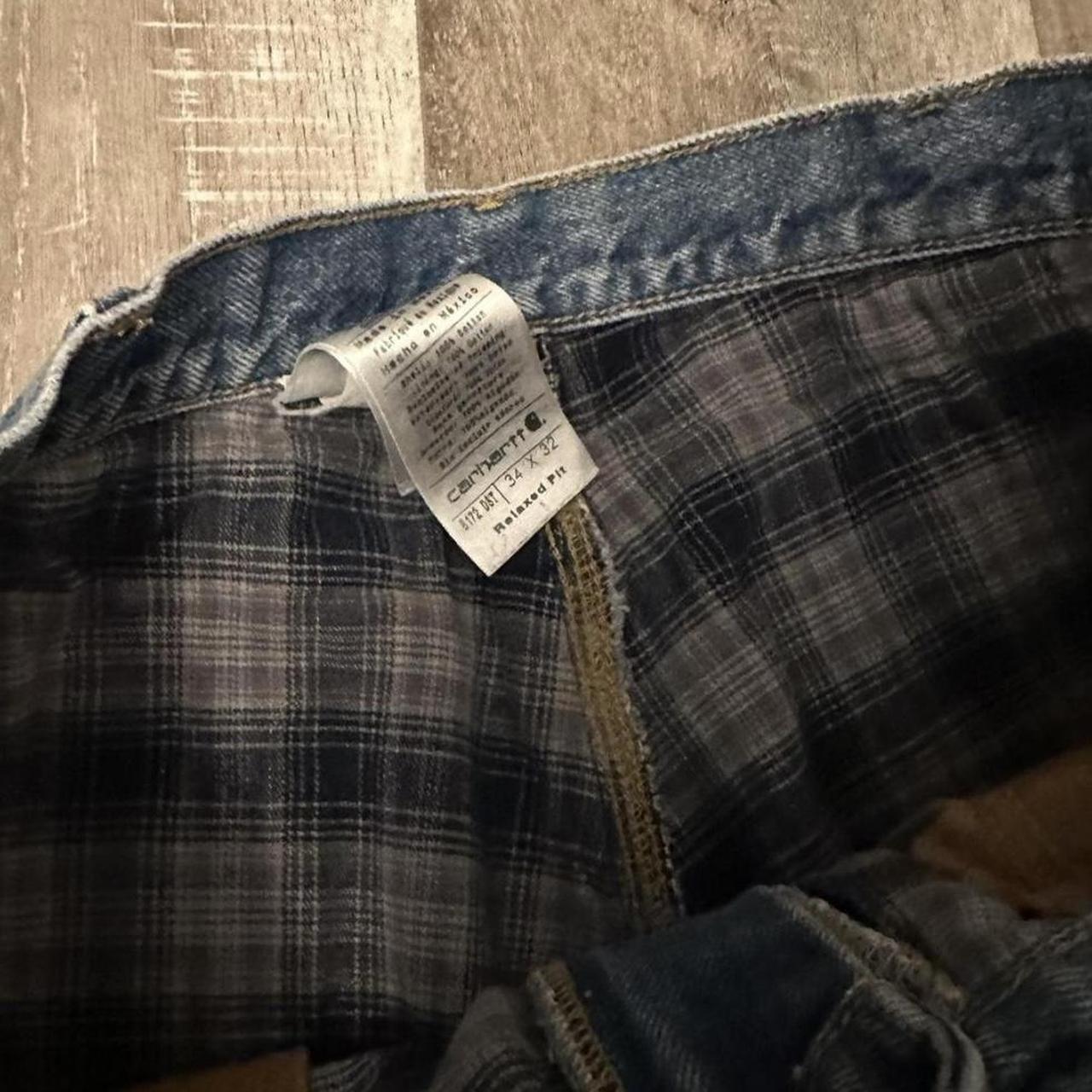Vintage Carhartt Flannel Lined Jeans Size 34W... - Depop