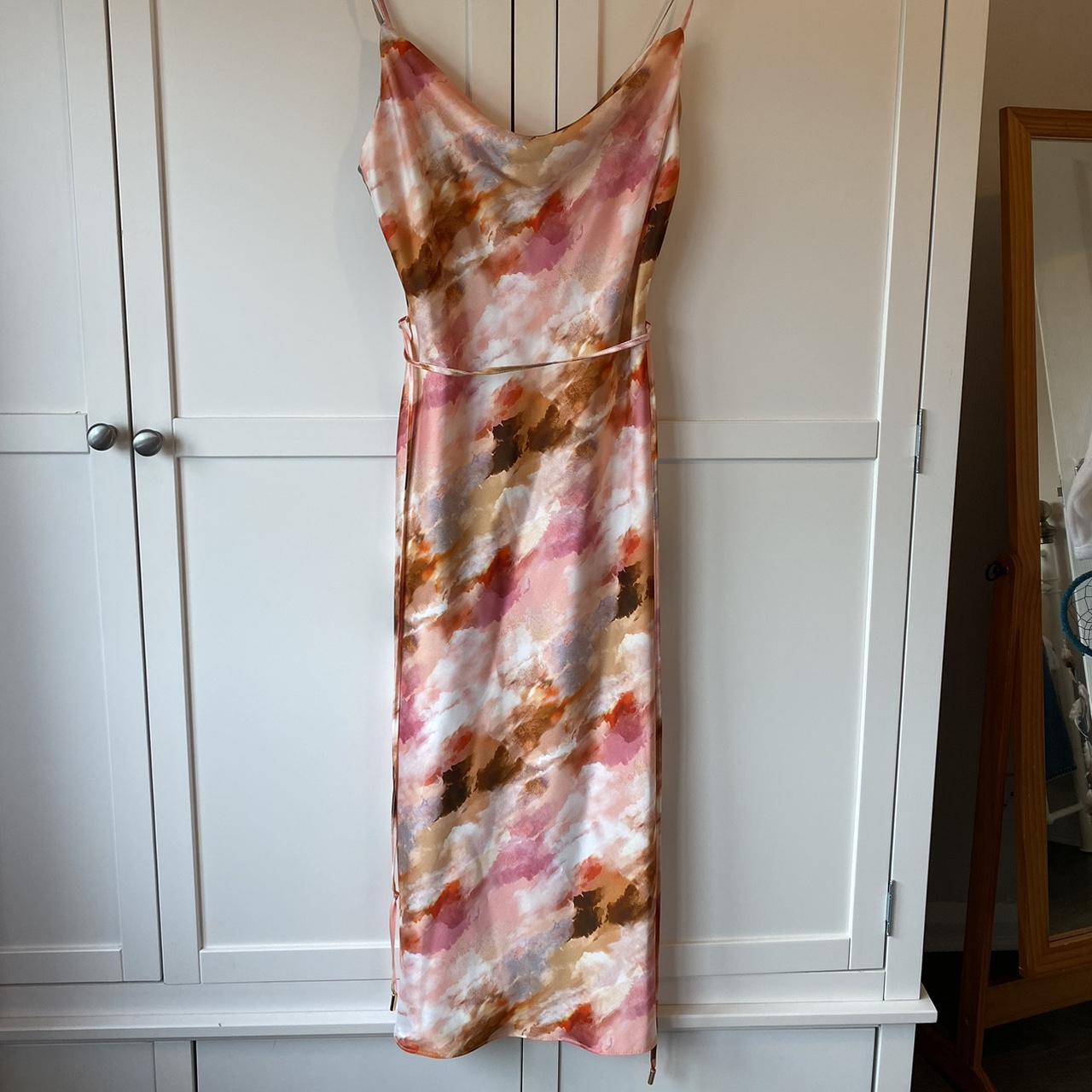 Midi Dress River Island Slip Dress With Cowl Neck In Red River - Main Image