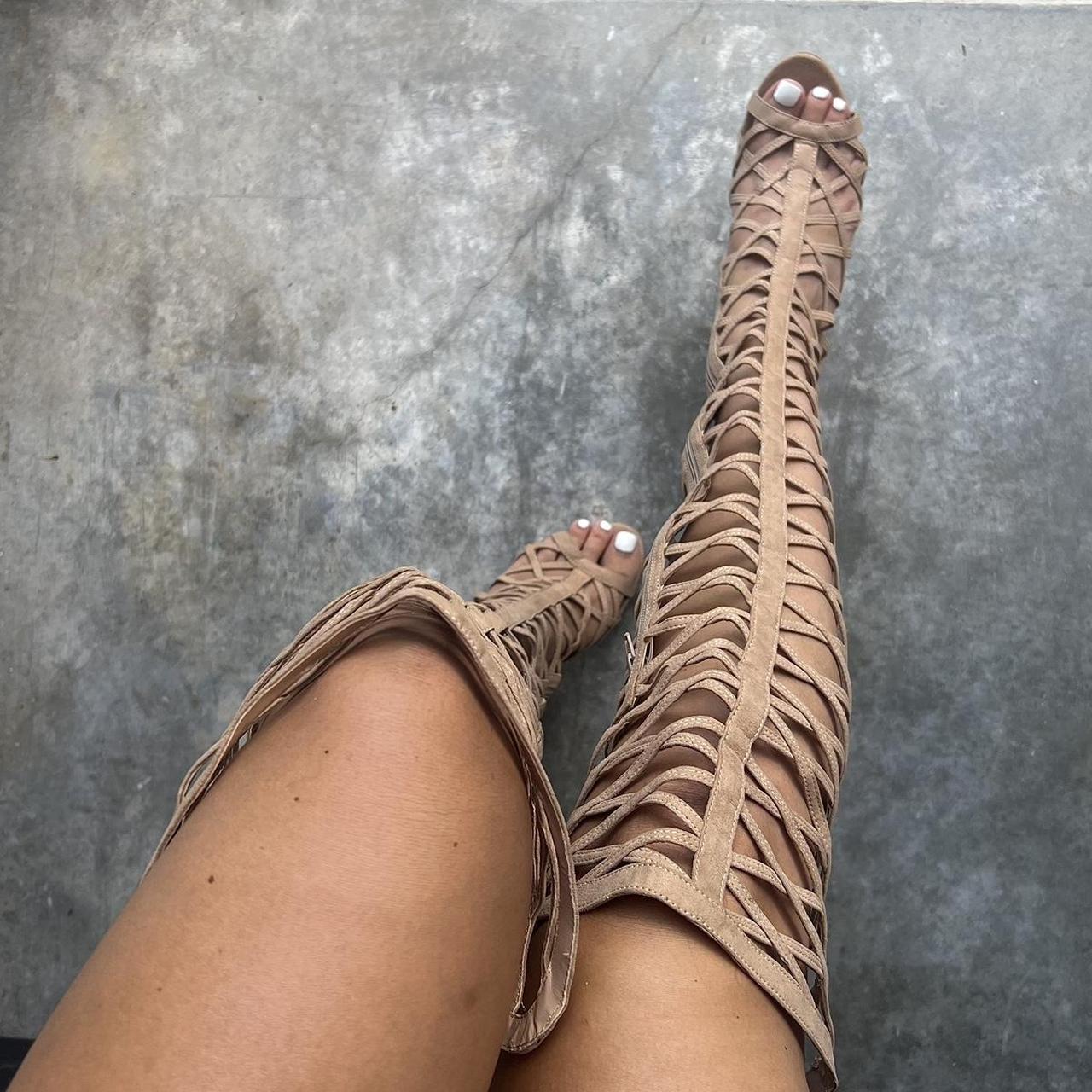nude stiletto booties