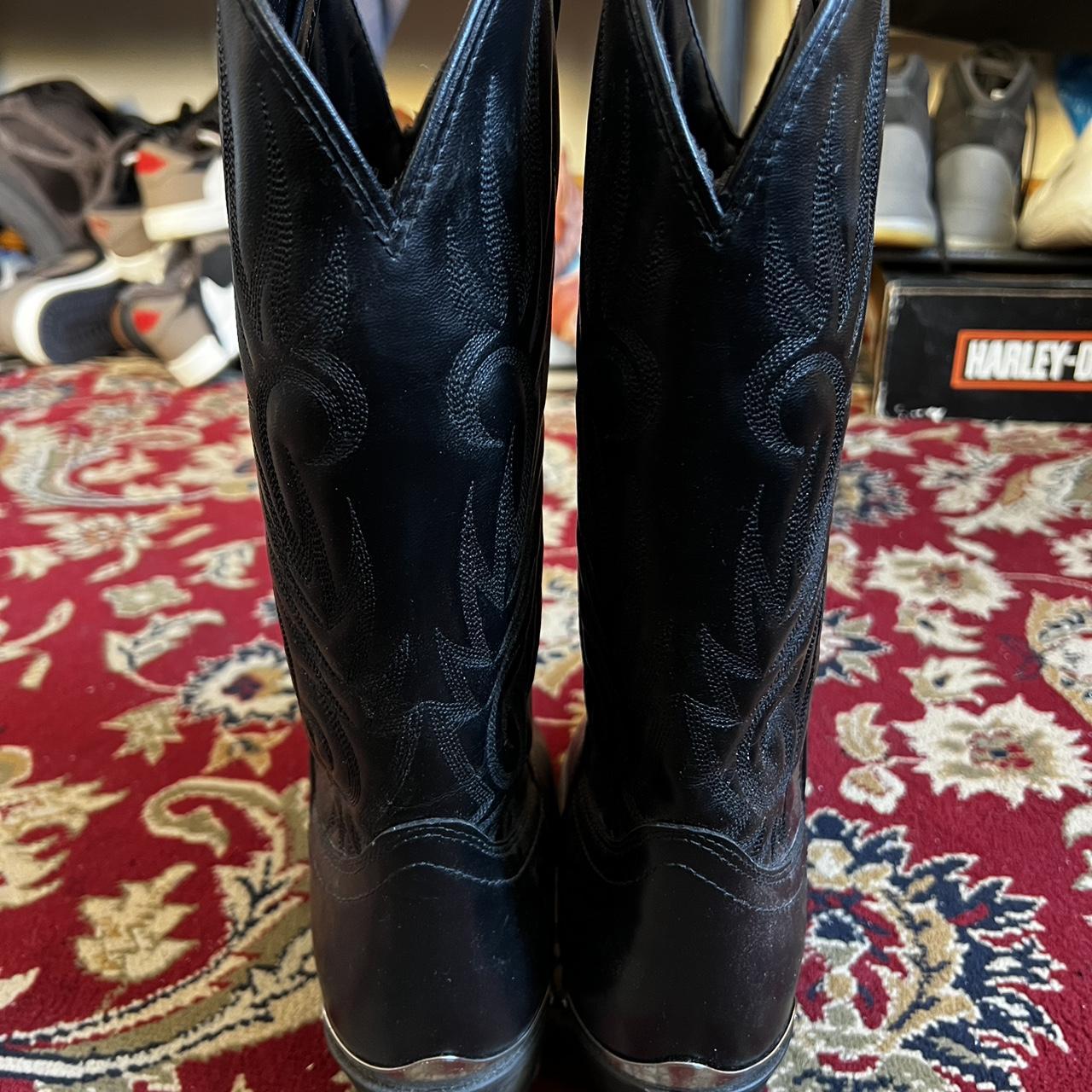 Black cowboy boots by Laredo size 13 - Depop