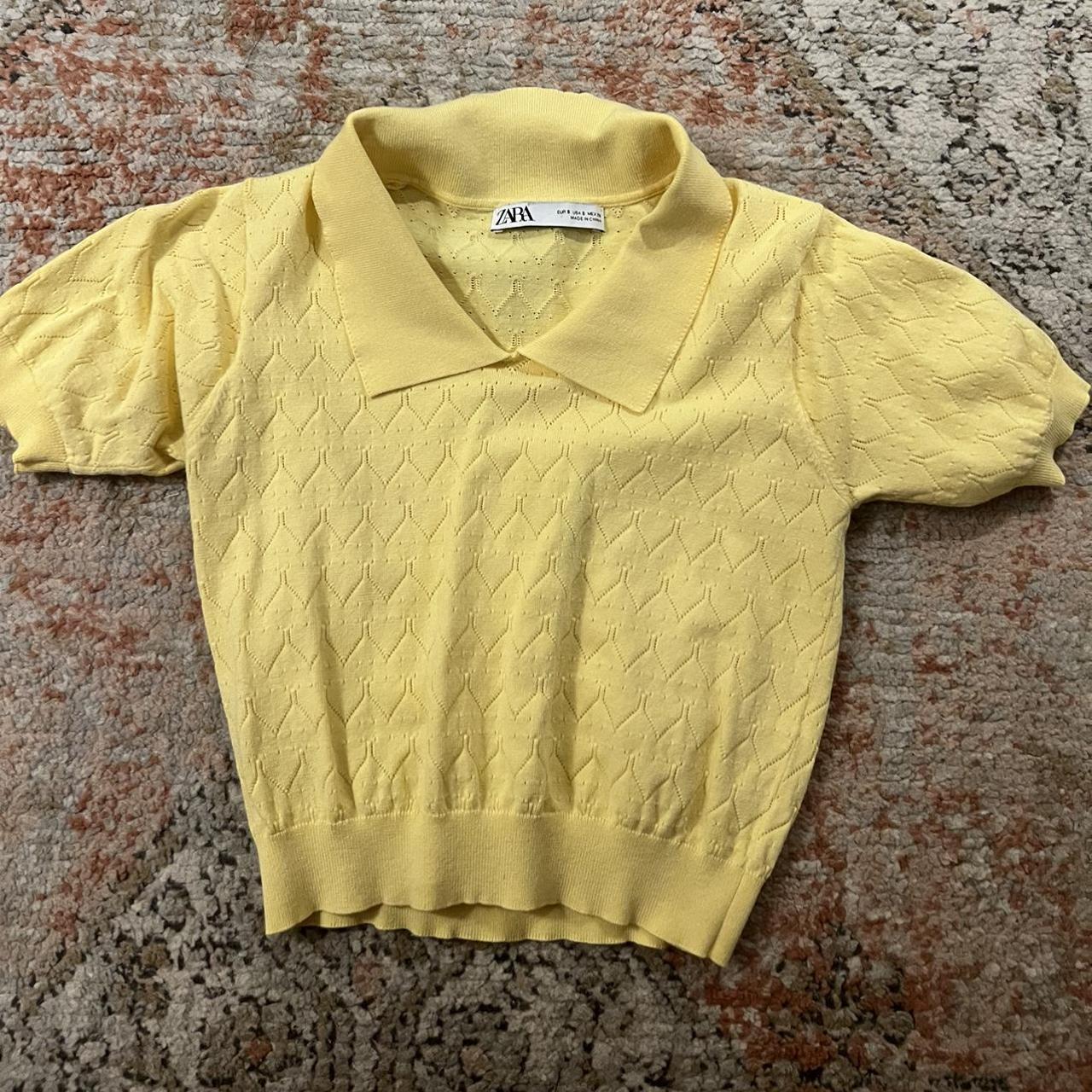 knitted collar crop top from Zara Depop