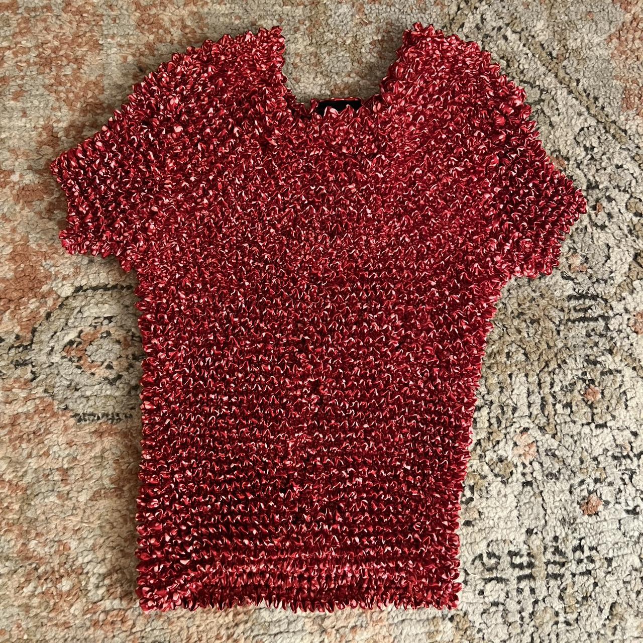 vintage red scrunch crop top. Stretches to fit any... - Depop