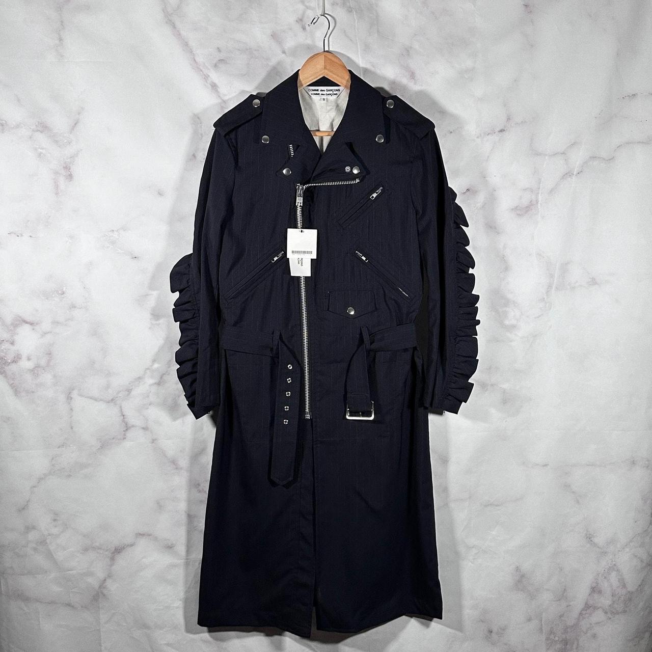 Comme Des Garcons Shirt Men's Navy authentic Blue Dyed Trench Coat Jacket Medium Rare