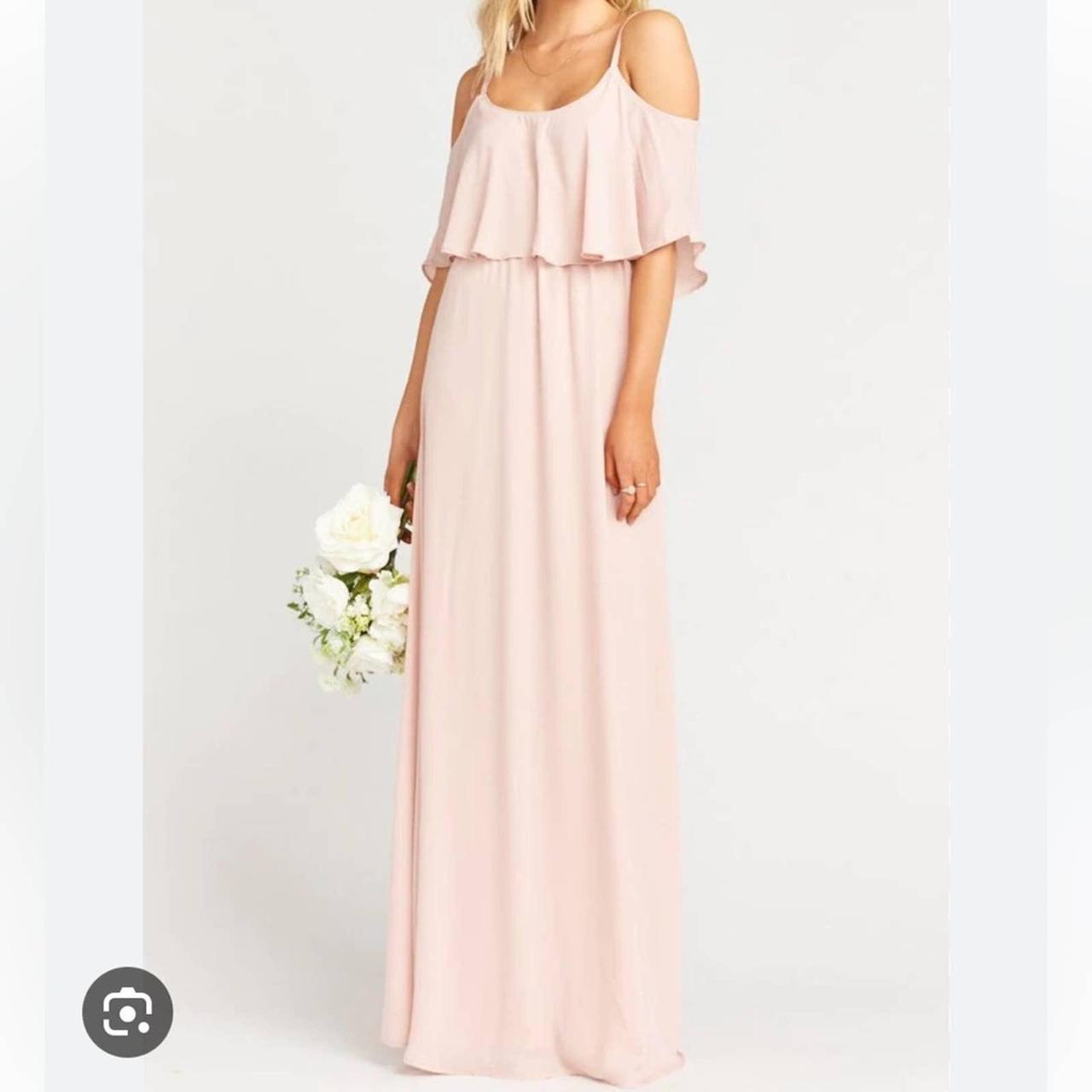 Caitlin cold shoulder deals chiffon gown