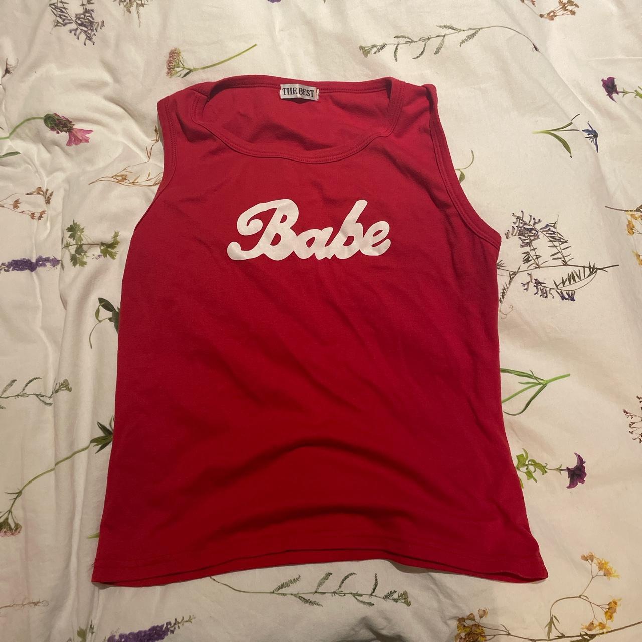 Vintage red ‘Babe’ tank top brand ‘The Best’ would... Depop