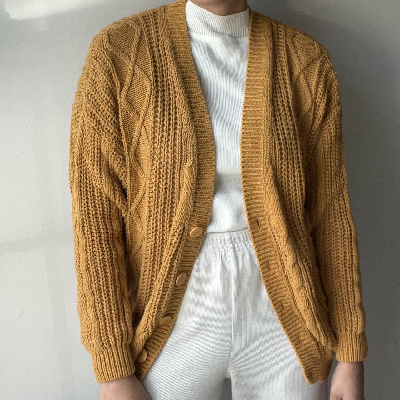 vintage ochre knit cardigan 〰️ ABOUT THE... - Depop