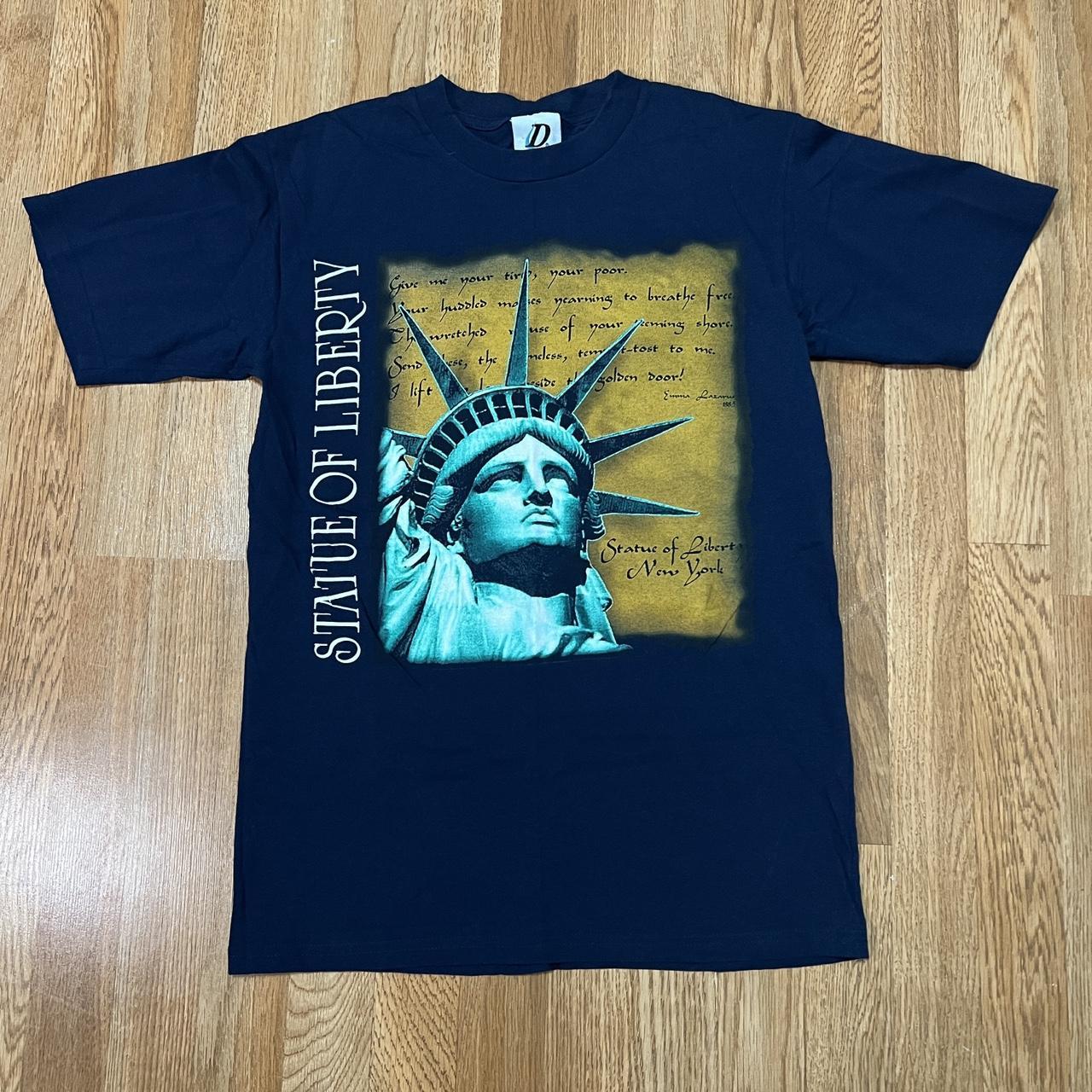 Men's Navy and Gold T-shirt | Depop