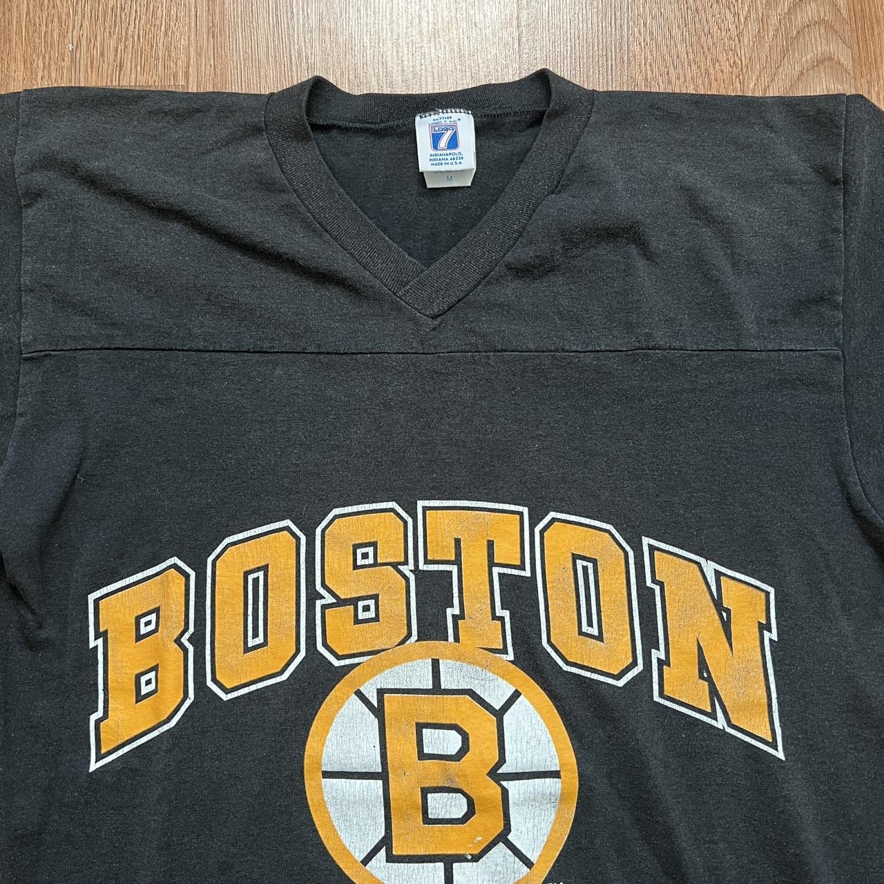 Vintage Logo 7 BOSTON BRUINS Sweatshirt Black Size XL