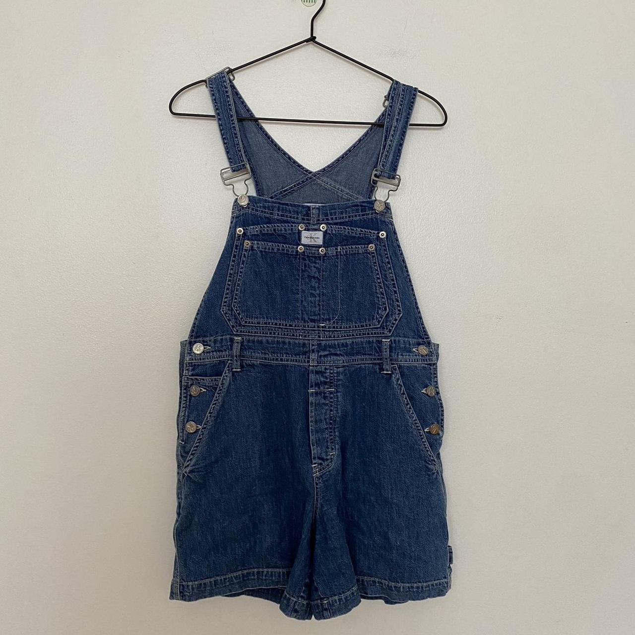 Vintage Calvin Klein Overall Shorts! In perfect... - Depop