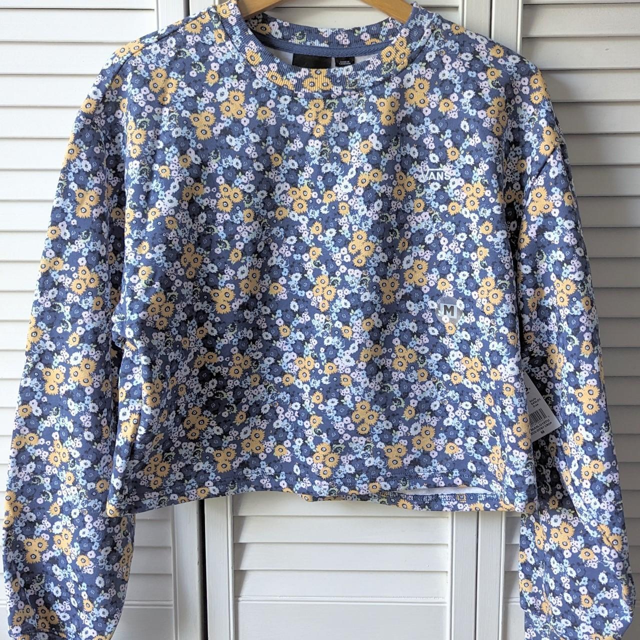 NWT Vans floral cropped crew neck sweatshirt Depop