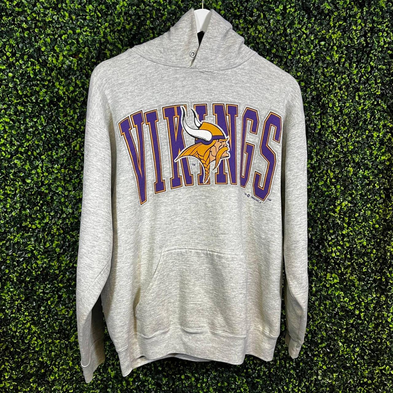 American Vintage Men's Grey and Purple Hoodie | Depop