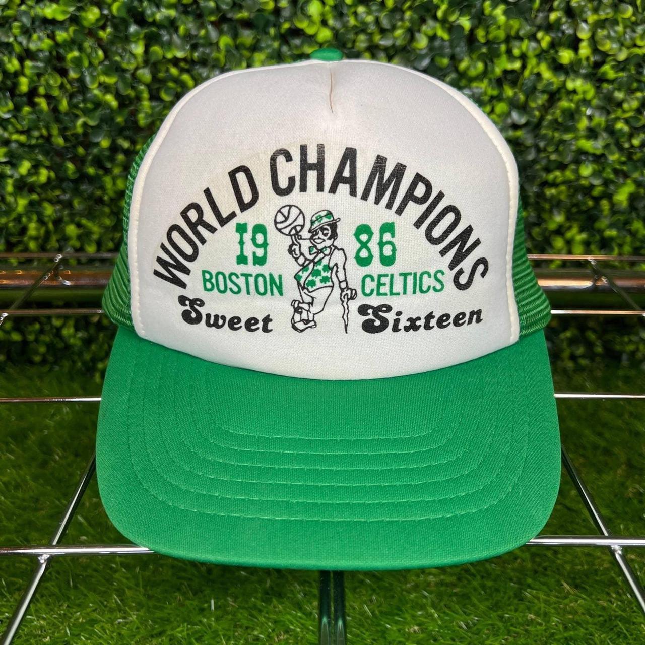 Celtics Vintage Trucker Hat - Depop