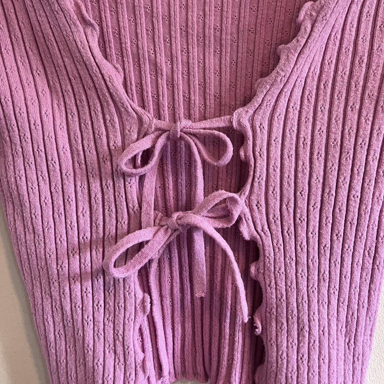 Urban outfitters baby pink cardigan with double bow... Depop
