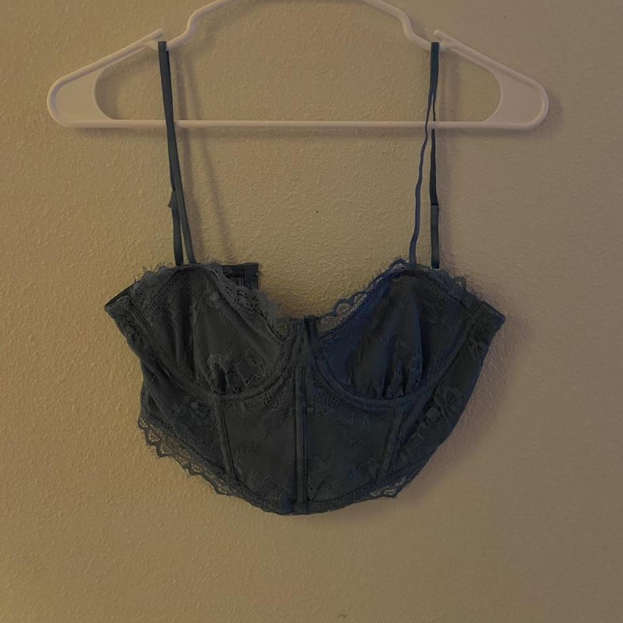 cute basic blue corset top! for smaller chests, size S Depop