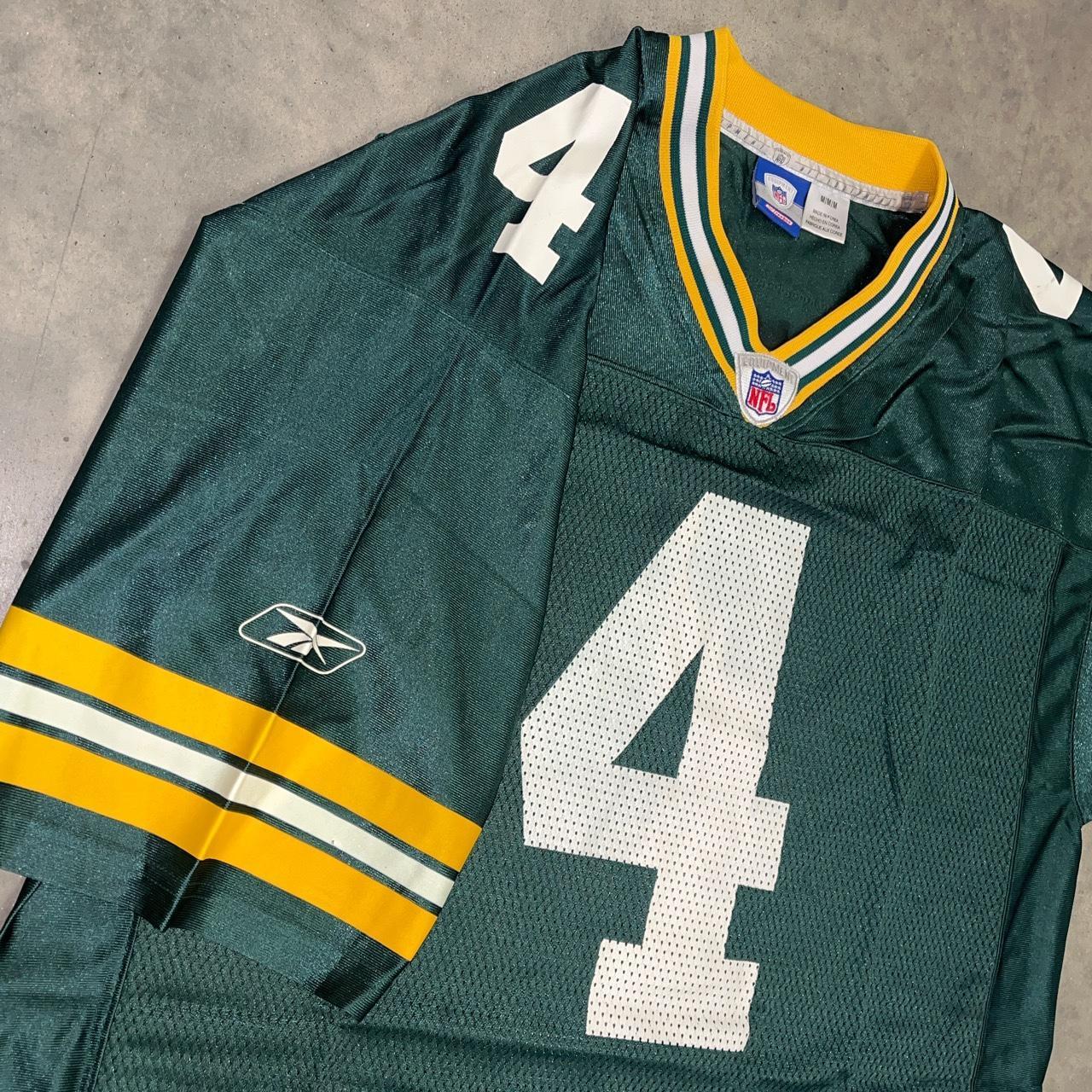 Buy the Mens Green Green Bay Packers Brett Favre #4 Pullover Jersey Size  Large