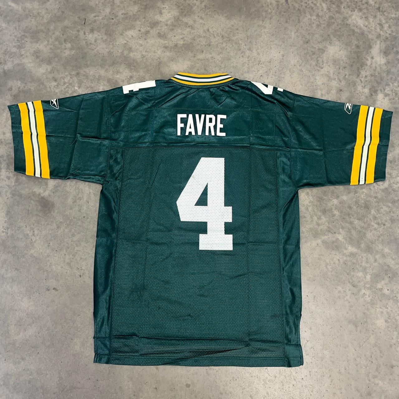 Green Bay Packers Jersey VTG Yellow Football Brett Favre Reebok NFL Mens  Large