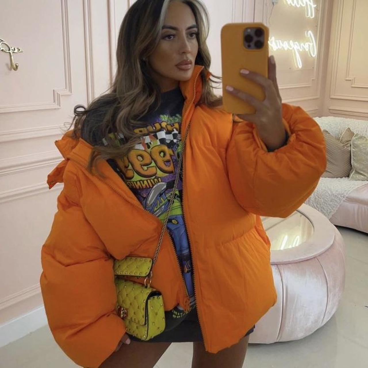 Gypsybella Delilah oversized orange coat Size... - Depop