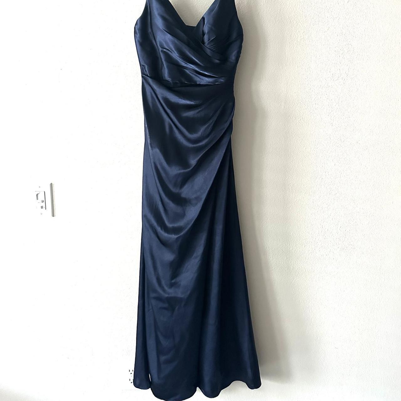 Beautiful long marine blue bridesmaid dress Perfect... Depop
