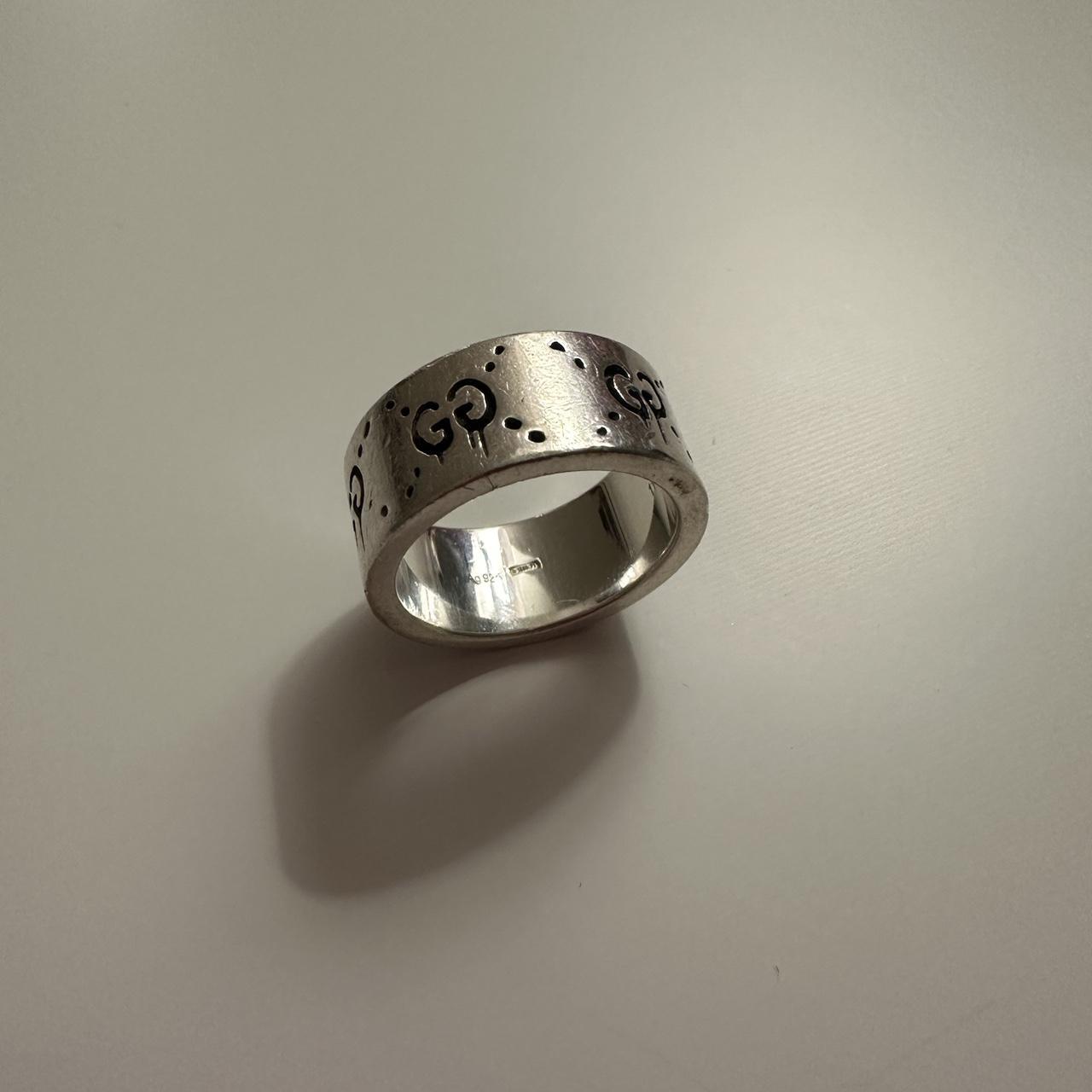 Gucci ghost skull ring deals in silver