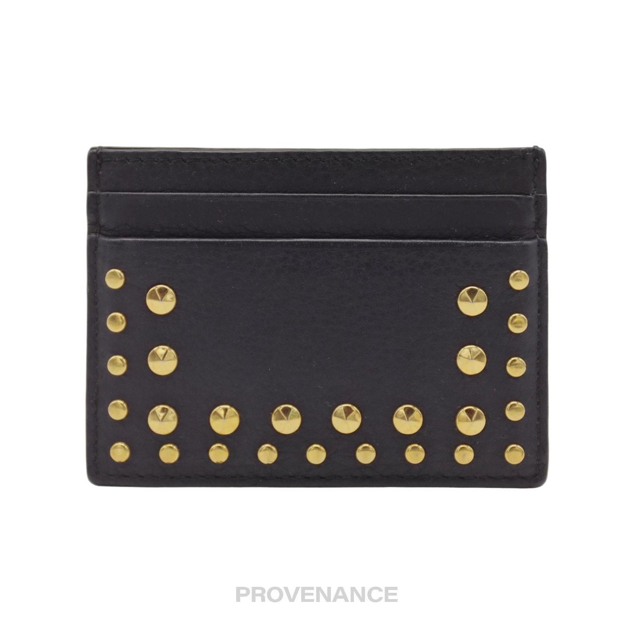 Burberry Studded Card Wallet Black Leather 100 Depop