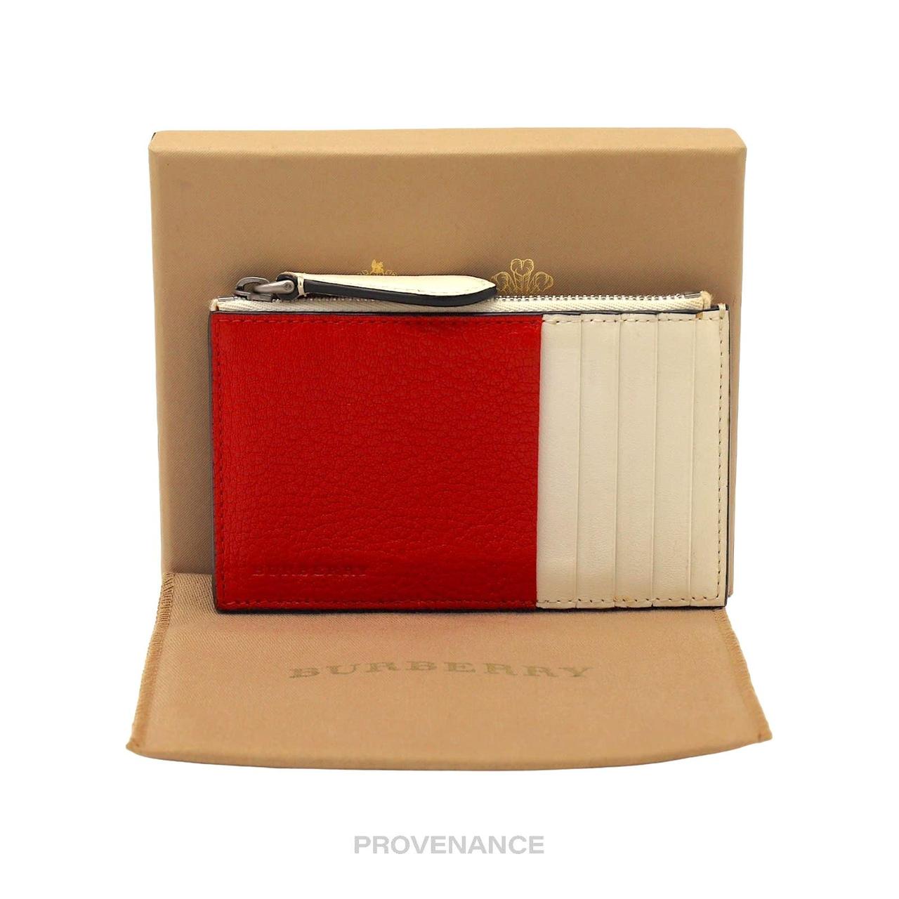 Burberry Two Tone Zip Card Wallet Red White 100 Depop