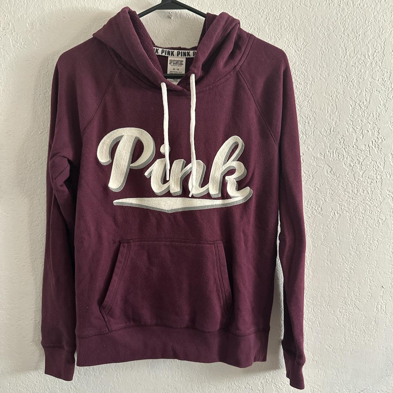 Victoria secret pink burgundy hoodie hot sale