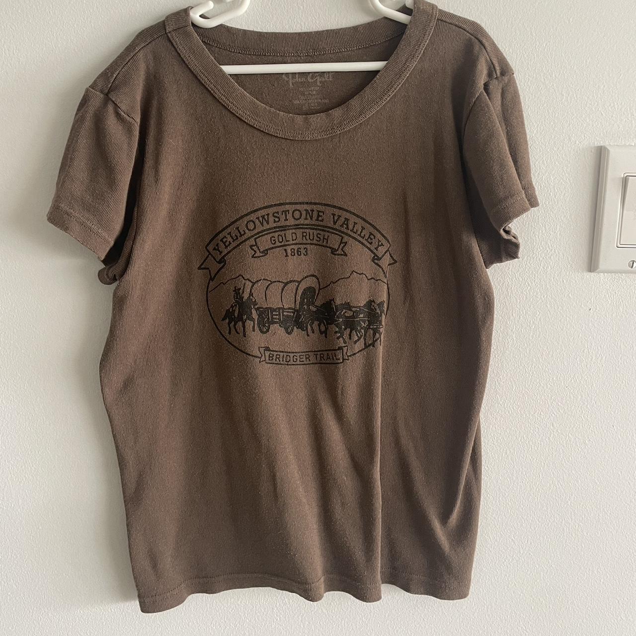 brandy melville brown baby tee one size brandy... Depop