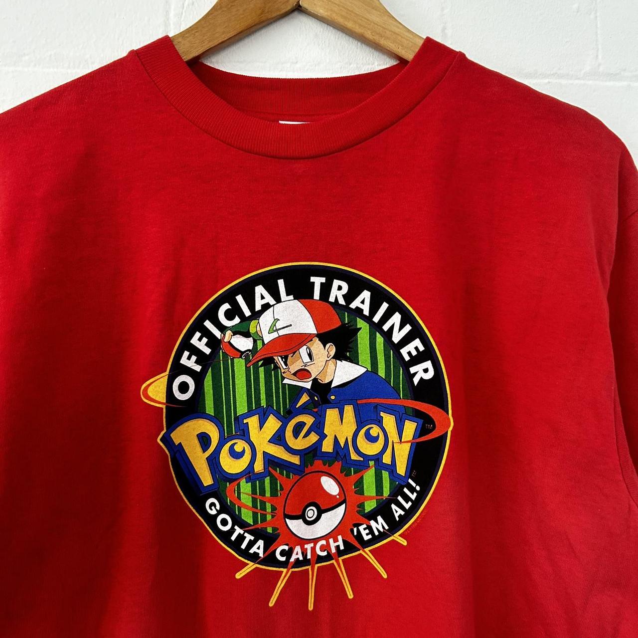 Vintage 1999 Nintendo Pokémon Official Trainer Catch 'Em All T Shirt store Youth Large