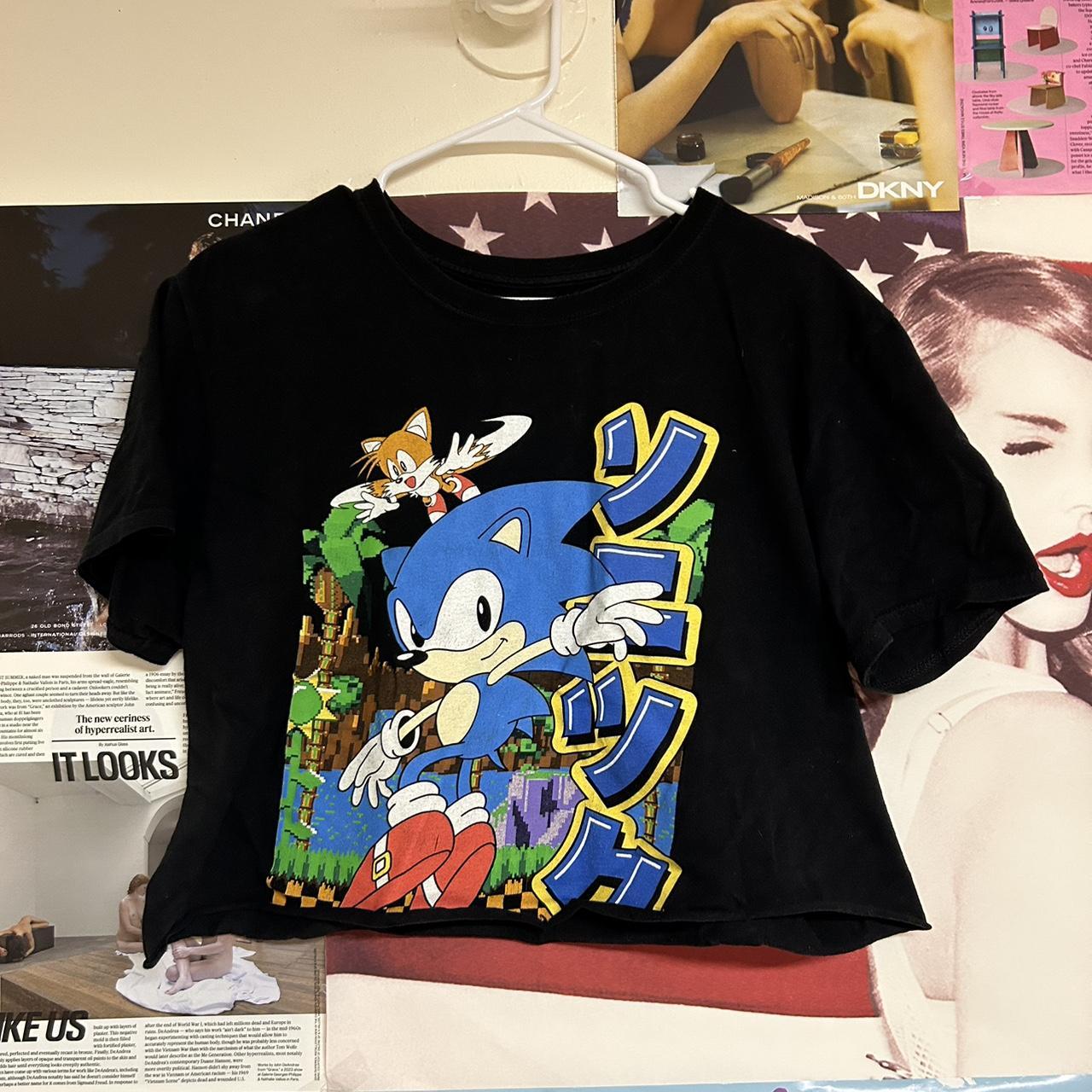 cutest sonic the hedgehog cropped tee!! for my... - Depop